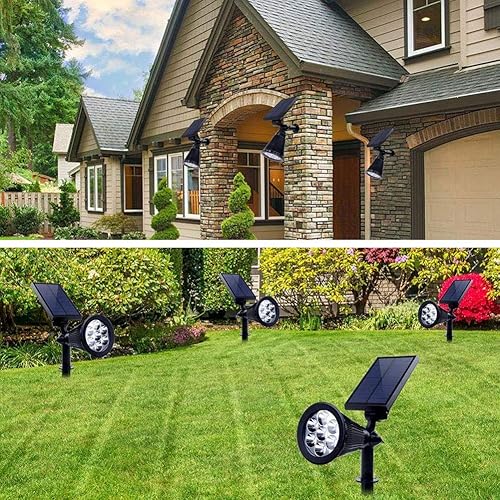 Miniatura 5 de Luces solares impermeables de color para exteriores, 7 luces LED que cambian de color, foco de paisaje para patio, jardín, patio, césped, 2 fotos