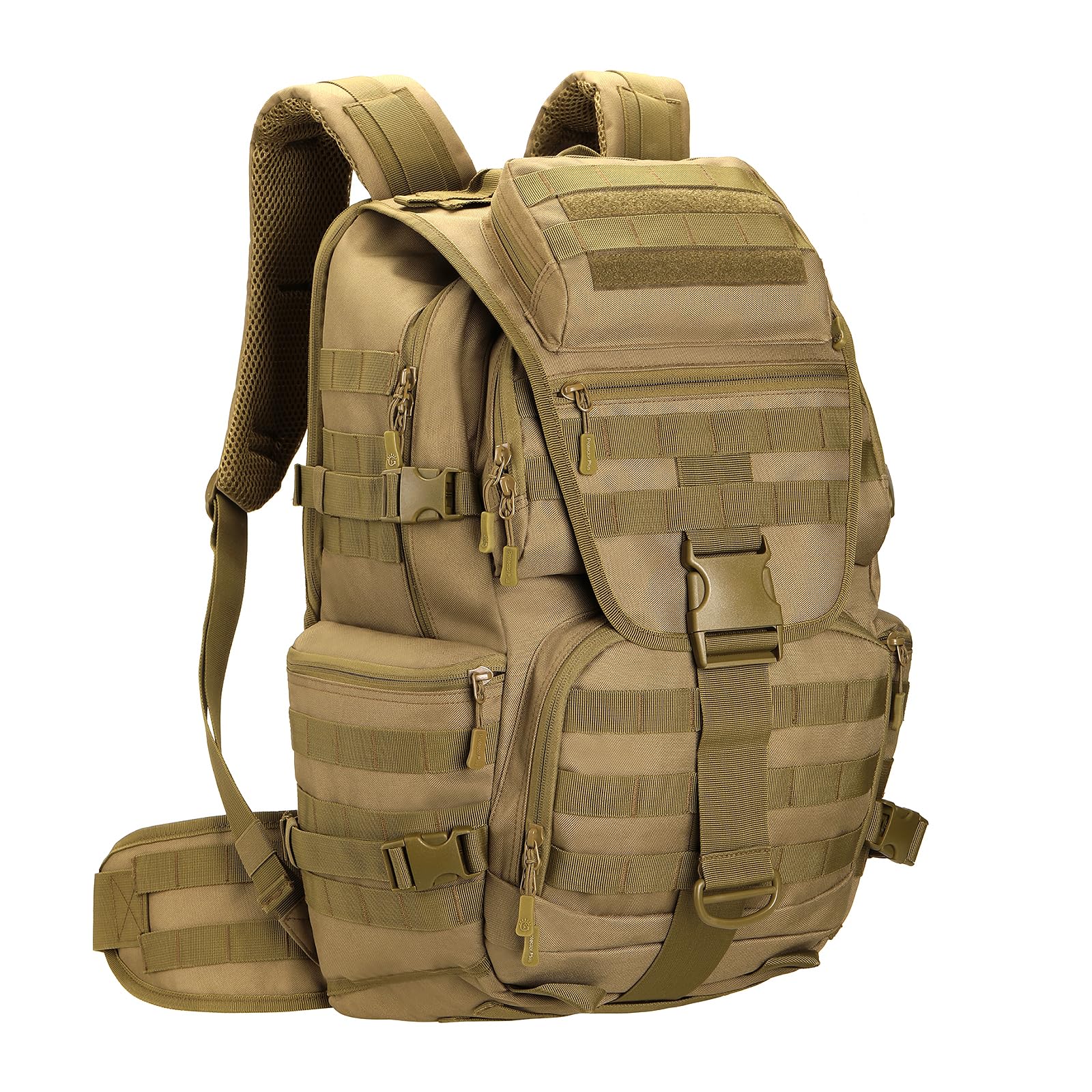 DNWRZBF Military Tactical Backpack Waterproof Outdoor Hunting Backpack Large Capacity Hunting Day Pack (Khaki)
