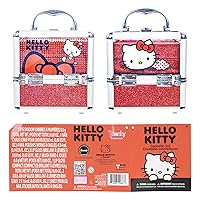 Vista 10 de Estuche de Maquillaje Cosmético Hello Kitty Train Case Incluye Brillo de Labios, Sombra de Ojos, Esmalte de Uñas, Accesorios para el Cabello y Más!