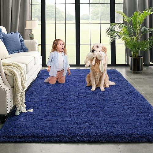 Miniatura 109 de Kimicole Alfombras de área grandes de 7 x 10 pies para sala de estar y dormitorio, alfombra suave y esponjosa, alfombras peludas antideslizantes