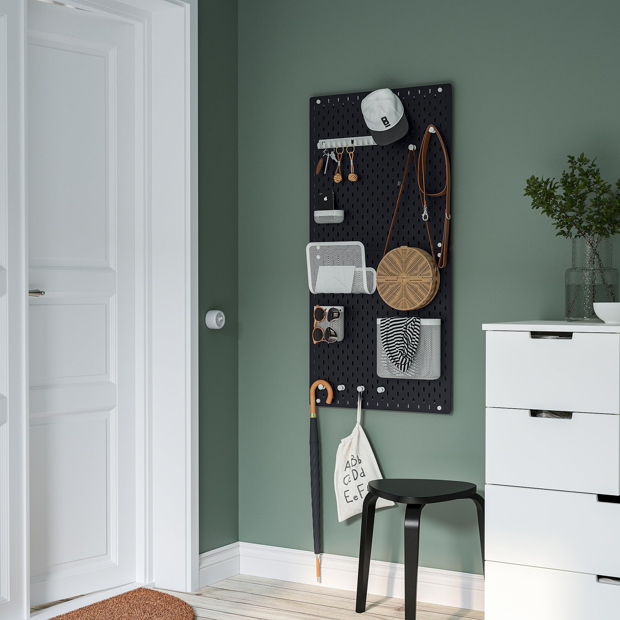 Tablero de clavijas IKEA SKÅDIS, 56 x 56 cm, negro