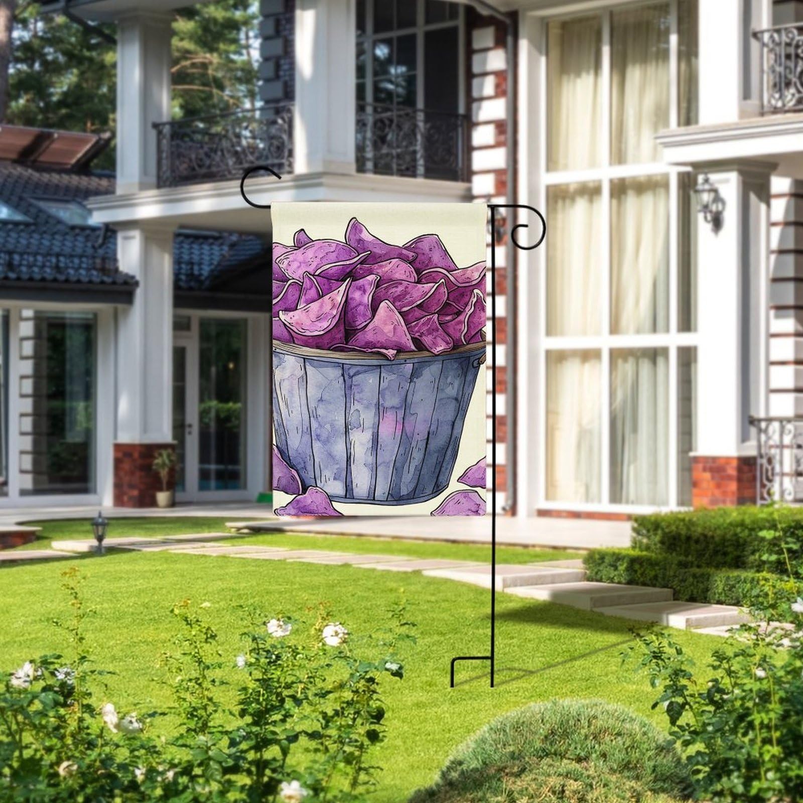 OTVEE Gartenflagge 'It Is A Girl' – Jute-Look, Doppelseitig Bedruckt (30,5 X 45,7 Cm, Rosa)