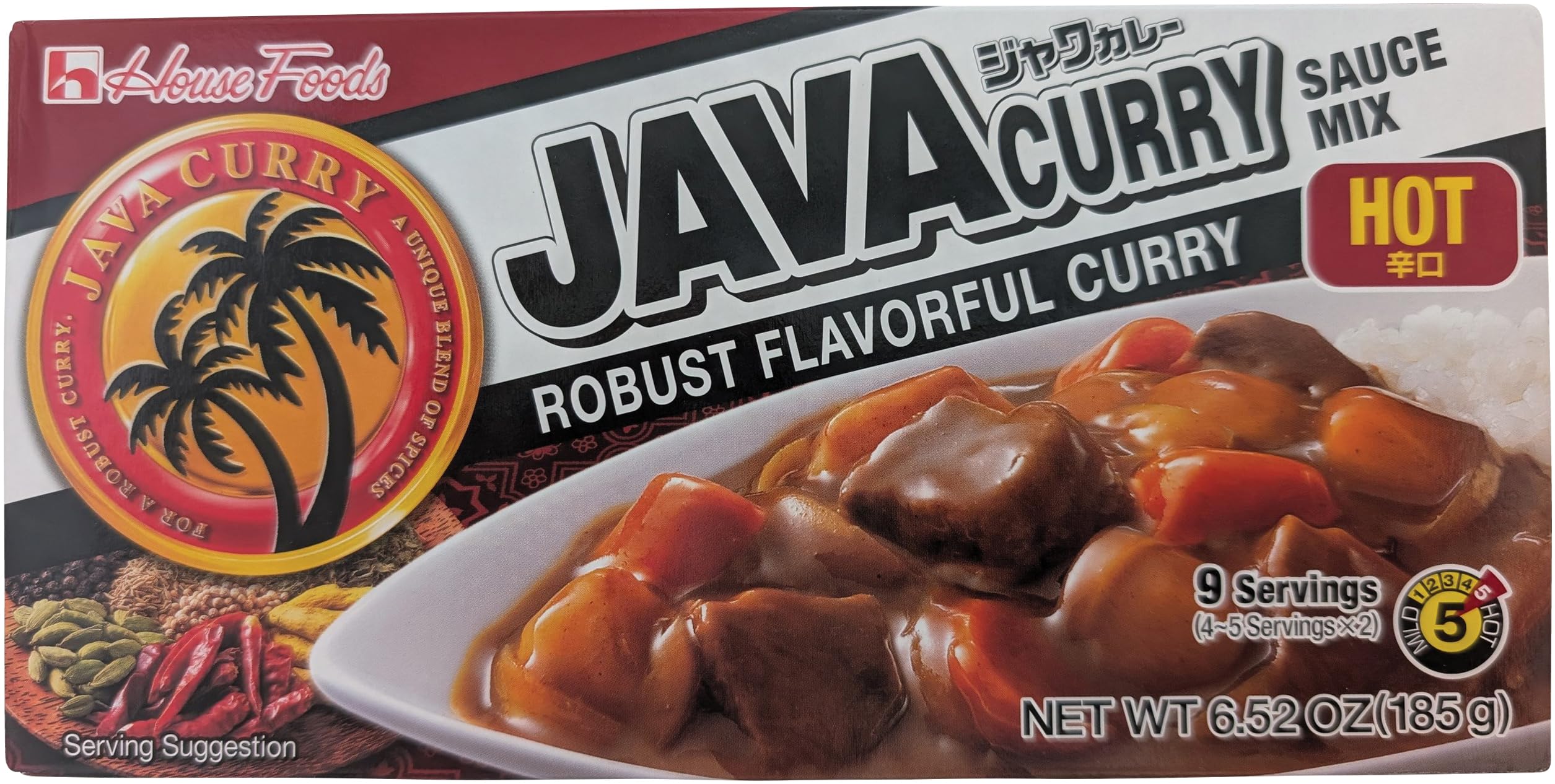 House Foods Java Curry Hot, 6.52 Ounce (Pack of 10)