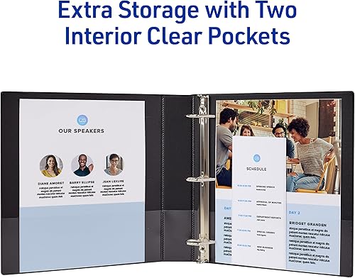 Miniatura 6 de Avery Durable View - Carpetas de 3 anillos inclinados de 1.5 pulgadas, capacidad de 375 hojas, bisagras DuraHinge, espinas de 2.1 pulgadas de ancho,