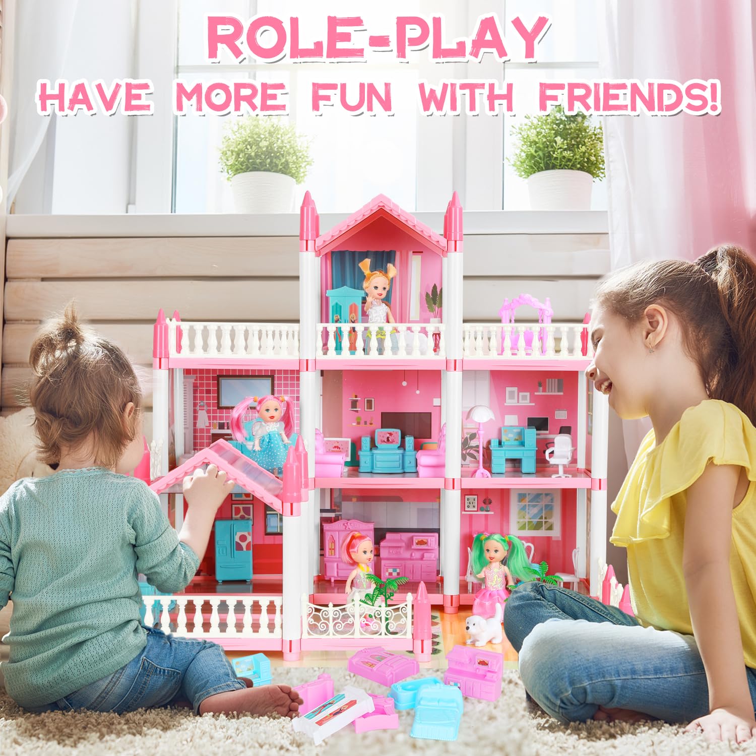 Folding Dollhouse Play Dollhouse Dolls Walmart Doll House For Year
