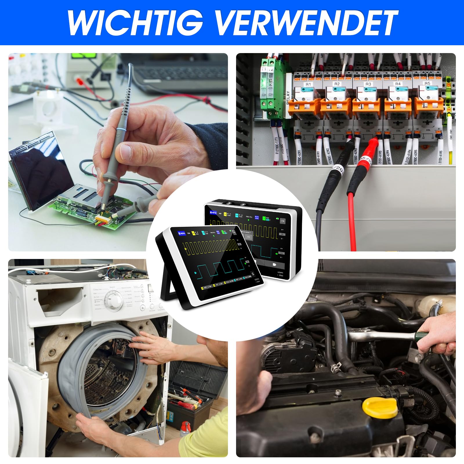 Oszilloskop Multimeter Digitales Handheld Oszilloskop 1013D 2 Kanal 100MHz Bandbreite,LCD Touch Screen,1GSa/s Abtastrate, 1GB Speicher Oscilloscope