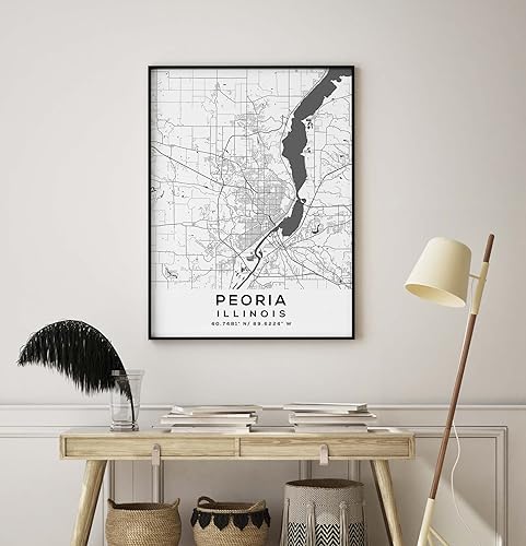 Miniatura 8 de Map of Peoria, Illinois, Light 2 (24x36)