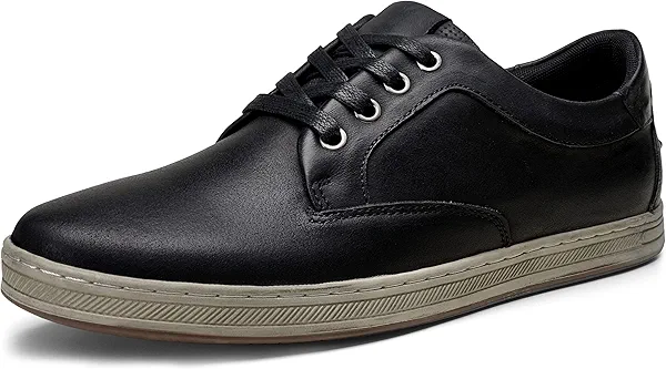 Jousen Men's Fashion Sneakers Leather Retro Casual Shoes for Men Breathable Dress Mens Sneakers