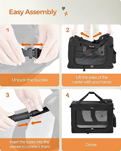 Miniatura 8 de Feandrea Jaula para perros, jaula plegable para mascotas, XXXL, jaula suave portátil para perros, tela Oxford, malla, marco de metal, con asa,