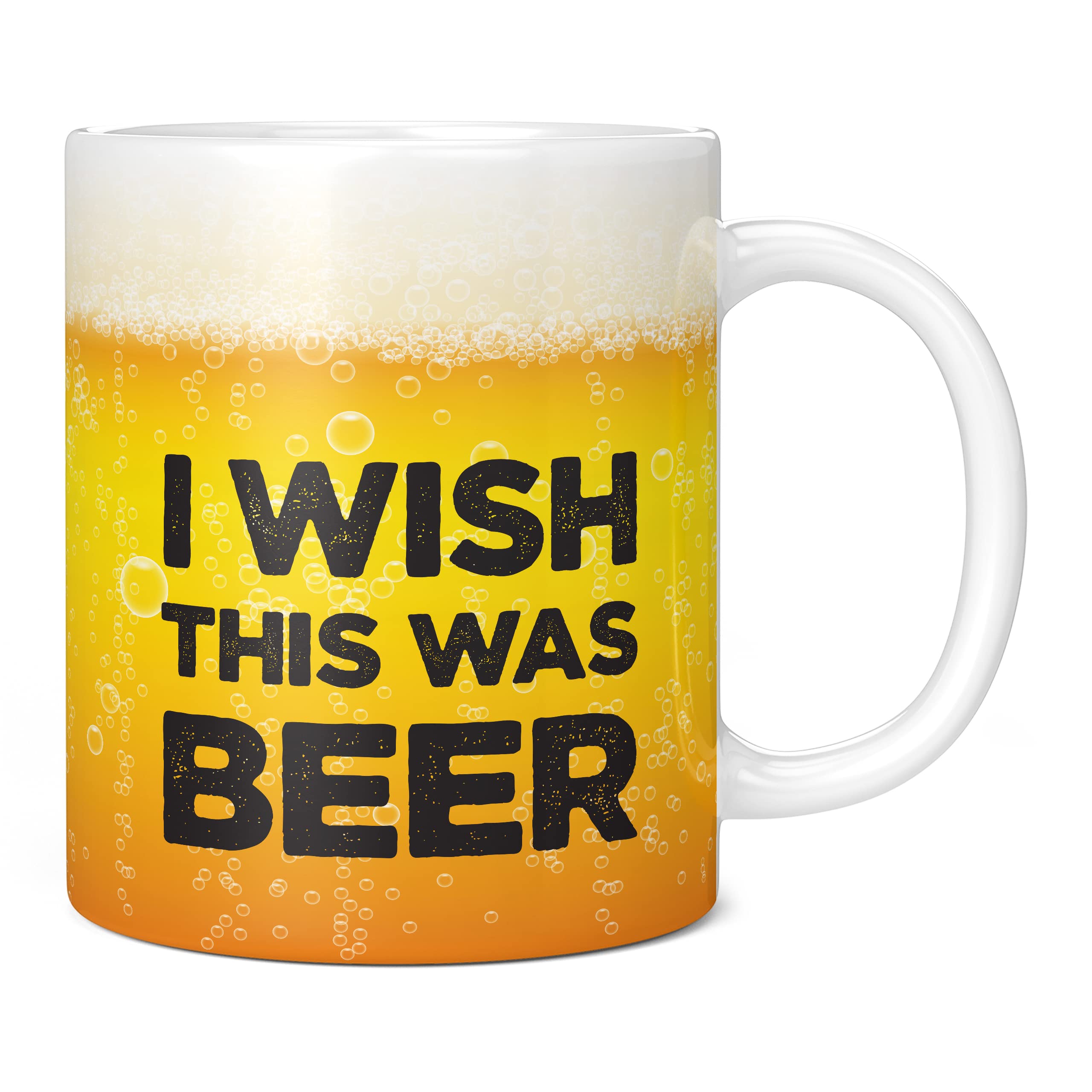 Mug Monster - I Wish This was Beer Funny Novelty Mug, Birthday or Fathers Day Gift - Ceramic Coffee Cup, Gift for Men or Women, Extra Large and Giant Available, 20oz White