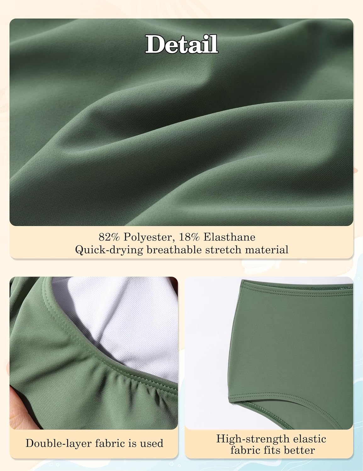 oklady Girls Swimsuit 2 Piece Bikini Set Tiered Ruffled Bathing Suit Adjustable Straps Girls' Swimwear - Image 6