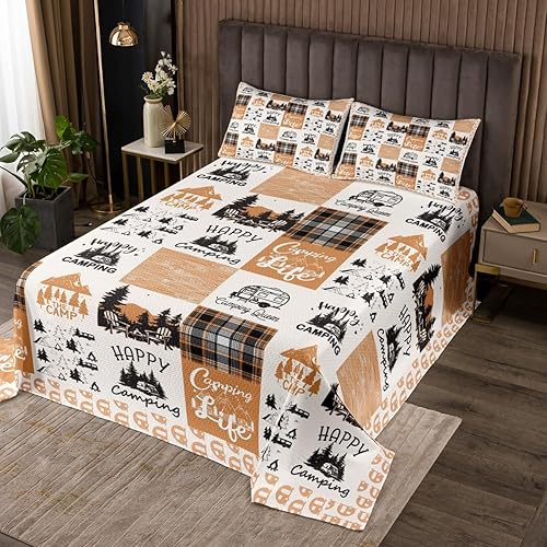 Miniatura 4 de Erosebridal Juego de colcha rústica de granja, juego de ropa de cama de oso de búfalo rojo, colcha de animales del bosque, decoración de cabaña