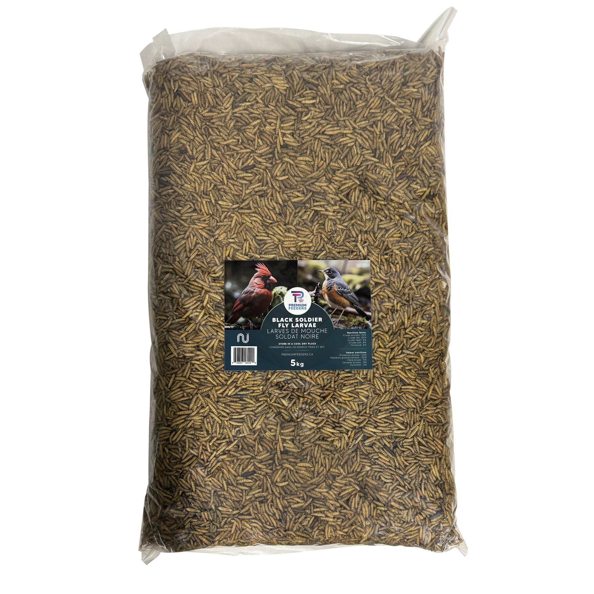 22lb - Dried Black Soldier Fly Larvae by Premium Feeders – Dried mealworms Alternative – Treats for Chicken, Hens, Duck, Bird, Lizard, Tortoise, Fish – High Calcium & Protein – All Natural BSF - 3