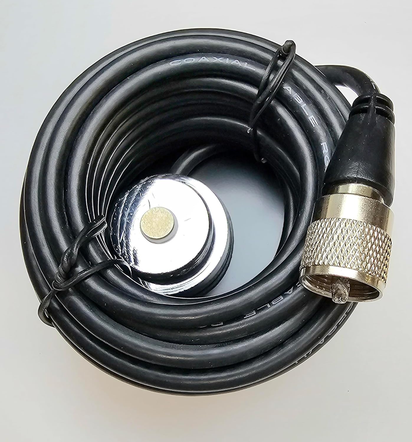 Pro Trucker 3" CB Radio Antenna Magnet Mount with 18' Coax- NMO Type Mount to PL-259 Connector- Black