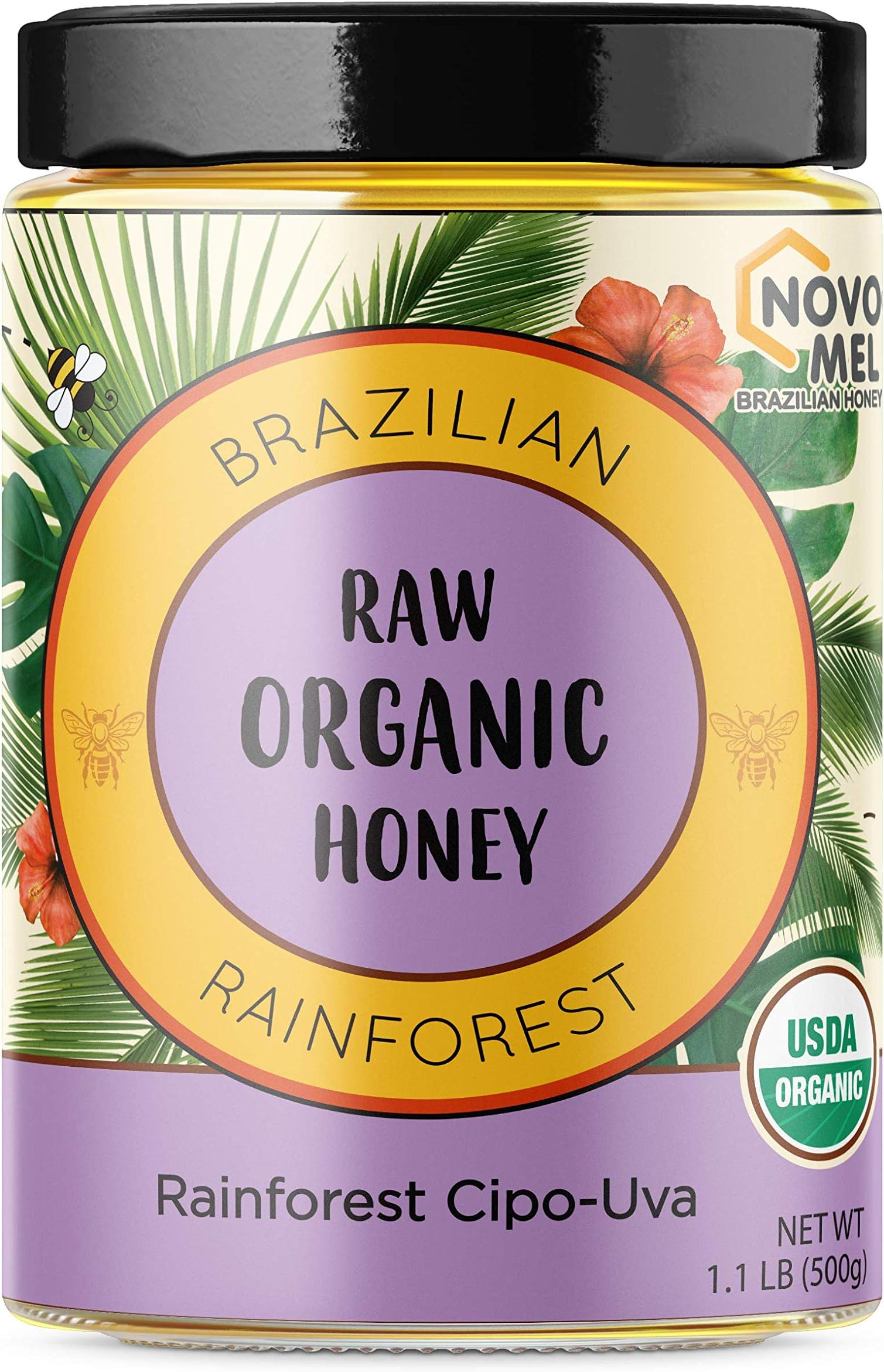 Novo Mel Organic Rainforest Honey 3 Bottle (Cipo Uva Blossom)