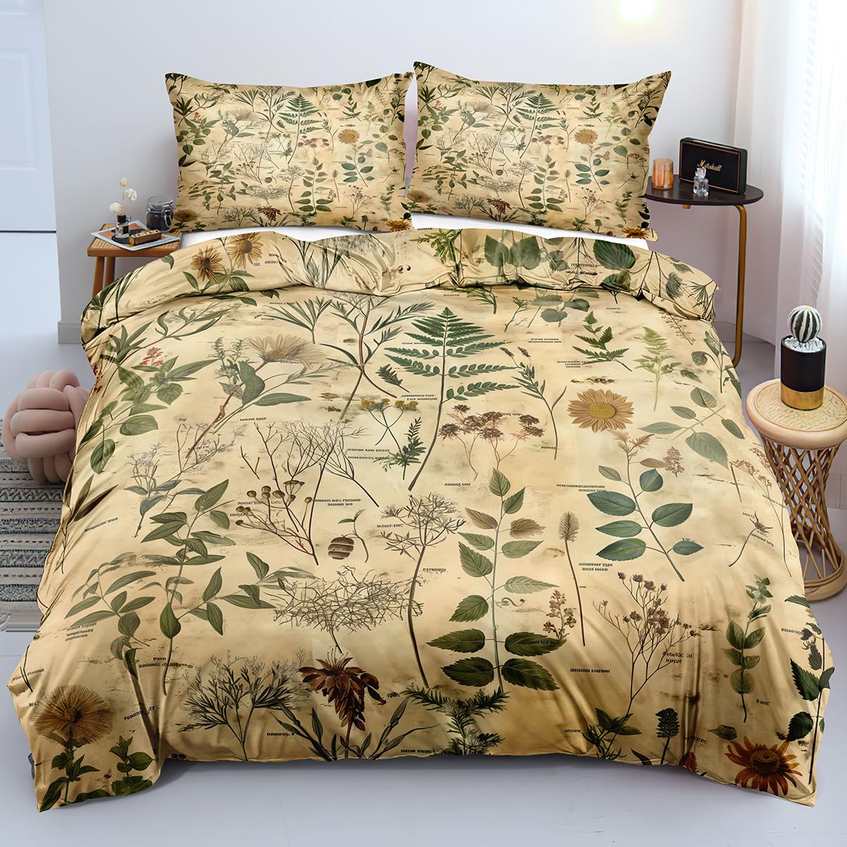 Housse de couette florale et rustique pour inviter la poésie de la nature dans votre lit