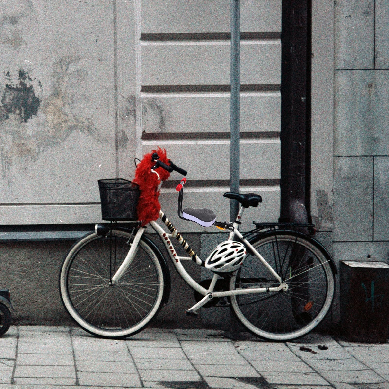 Seggiolino al e per Acciaio Bici Nero Elettrica p e r Ragazzi Sicurezza Carbonio Schienale Imbottito Facile da Installare e Effetto Protettivo in Città
