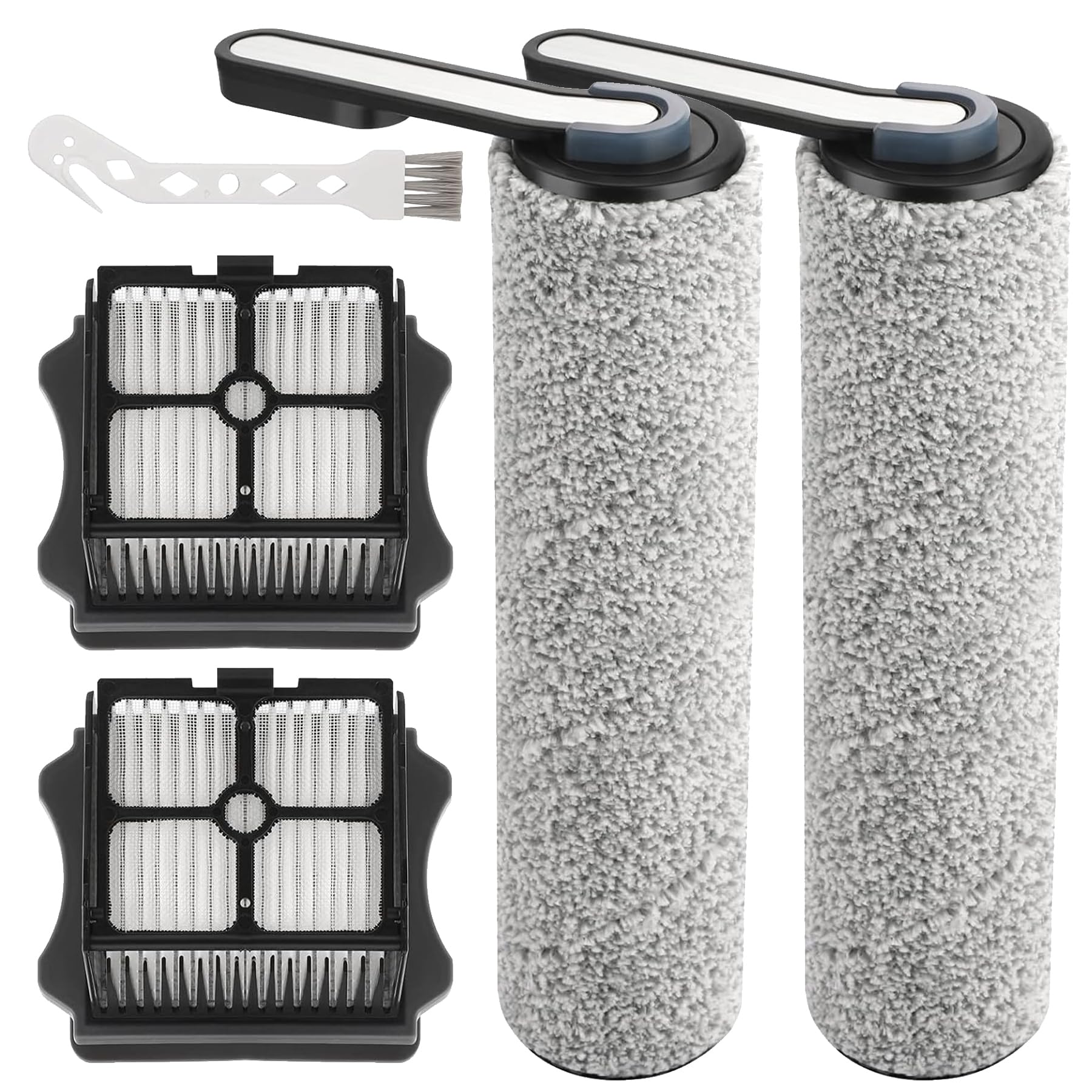 [Floor ONE S5] S5 2 Roller Brush and 2 HEPA Vacuum Filter Replacement for Tineco Floor ONE S5 / S5 Pro / S5 Pro 2 / S5 Blue Cordless Wet Dry Vacuum Cleaner Replacement Parts HEPA Filters,Rollers