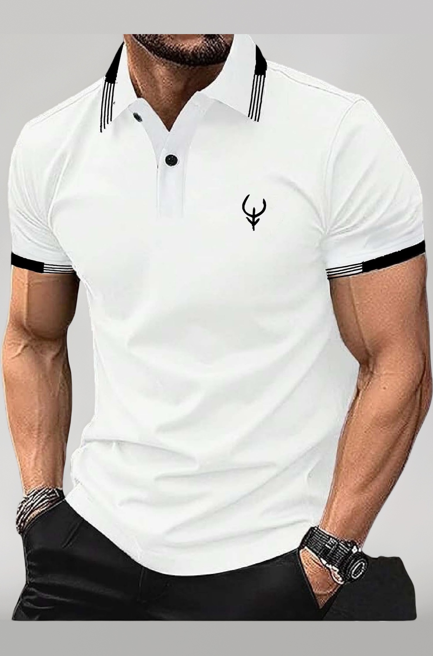 Lymio Polo T Shirt for Men || T Shirt for Man || Collar T Shirt Style Men (Packs Also Available) (Polo-40-43)