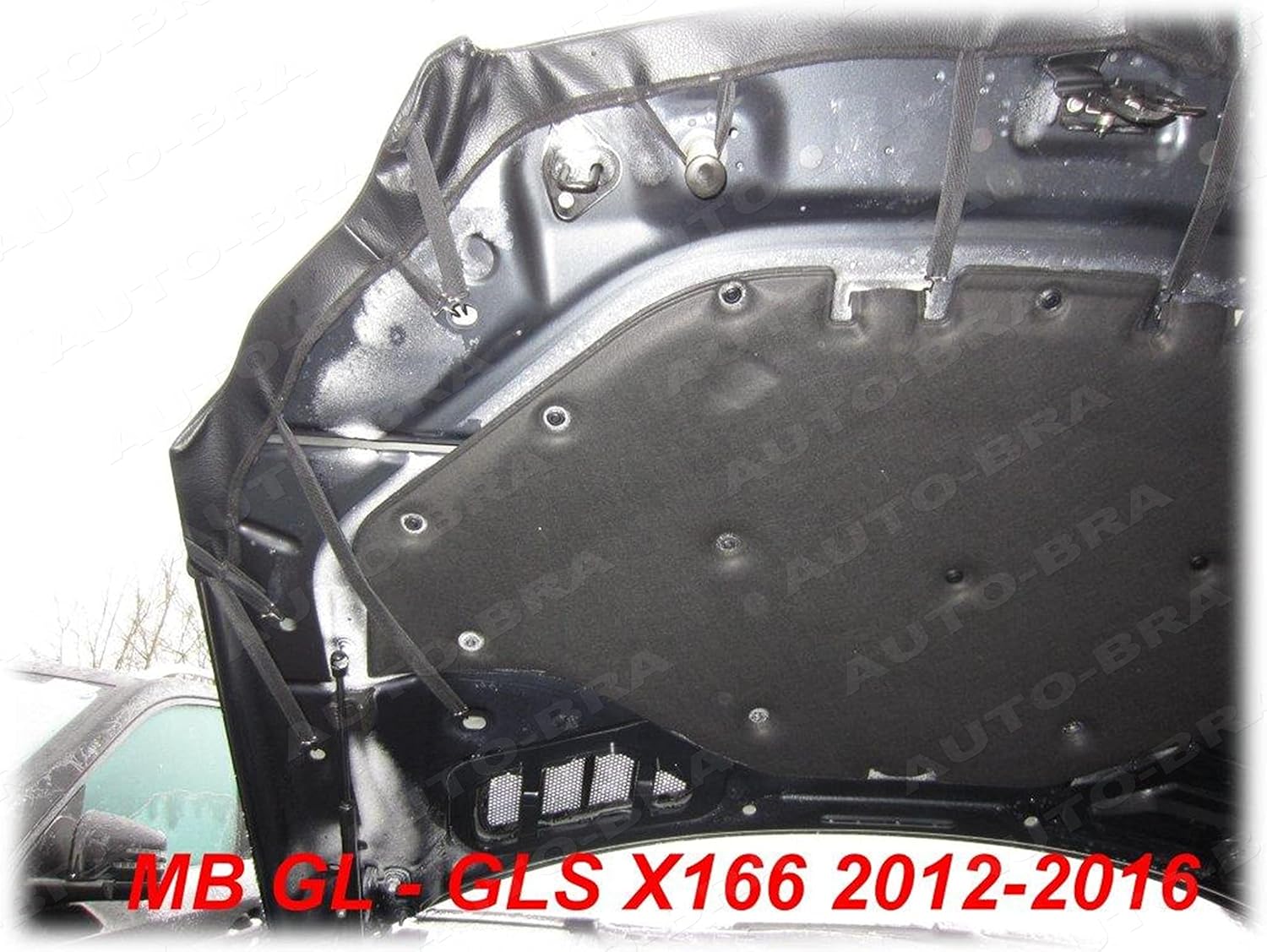AB3-00151c Carbon Fiber Look Hood Bra Compatible with Mercedes GL GLS X166 2012-2016 Front End Nose Mask Bonnet Bra
