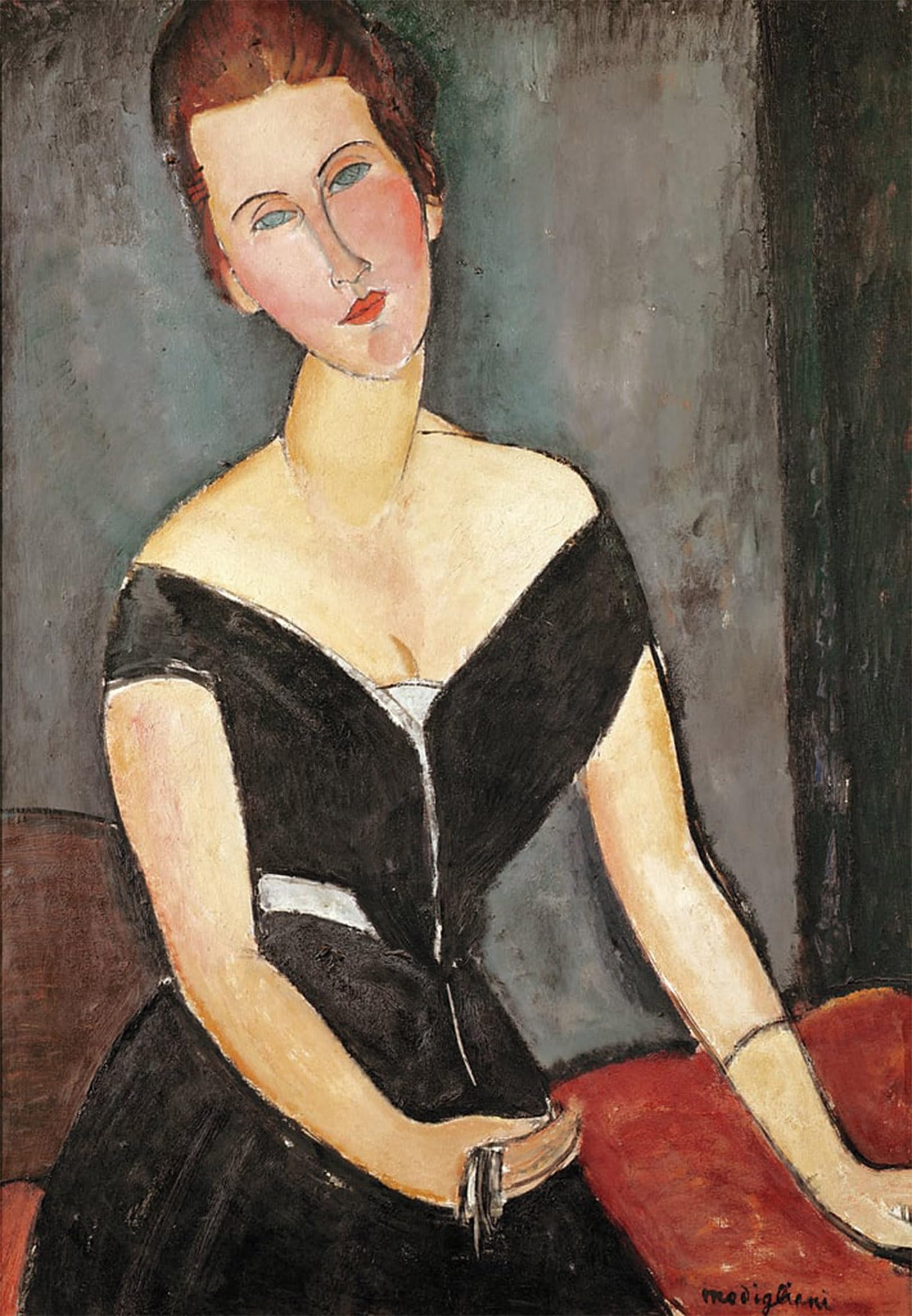 SERENDIPITP Abstract Painting Mural Print Picture Wall Decor Painting Madame Van Muyden by Amedeo Modigliani Vintage Wall Artwork for Home Decor 60x90cm