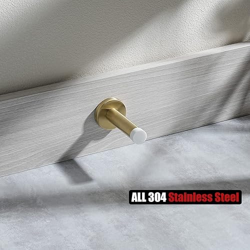 Miniatura 4 de JQK - Tope para puerta dorado, 304 de acero inoxidable de 1mm de espesor con amortiguación de sonido, parachoques de puerta, protector de pared 1