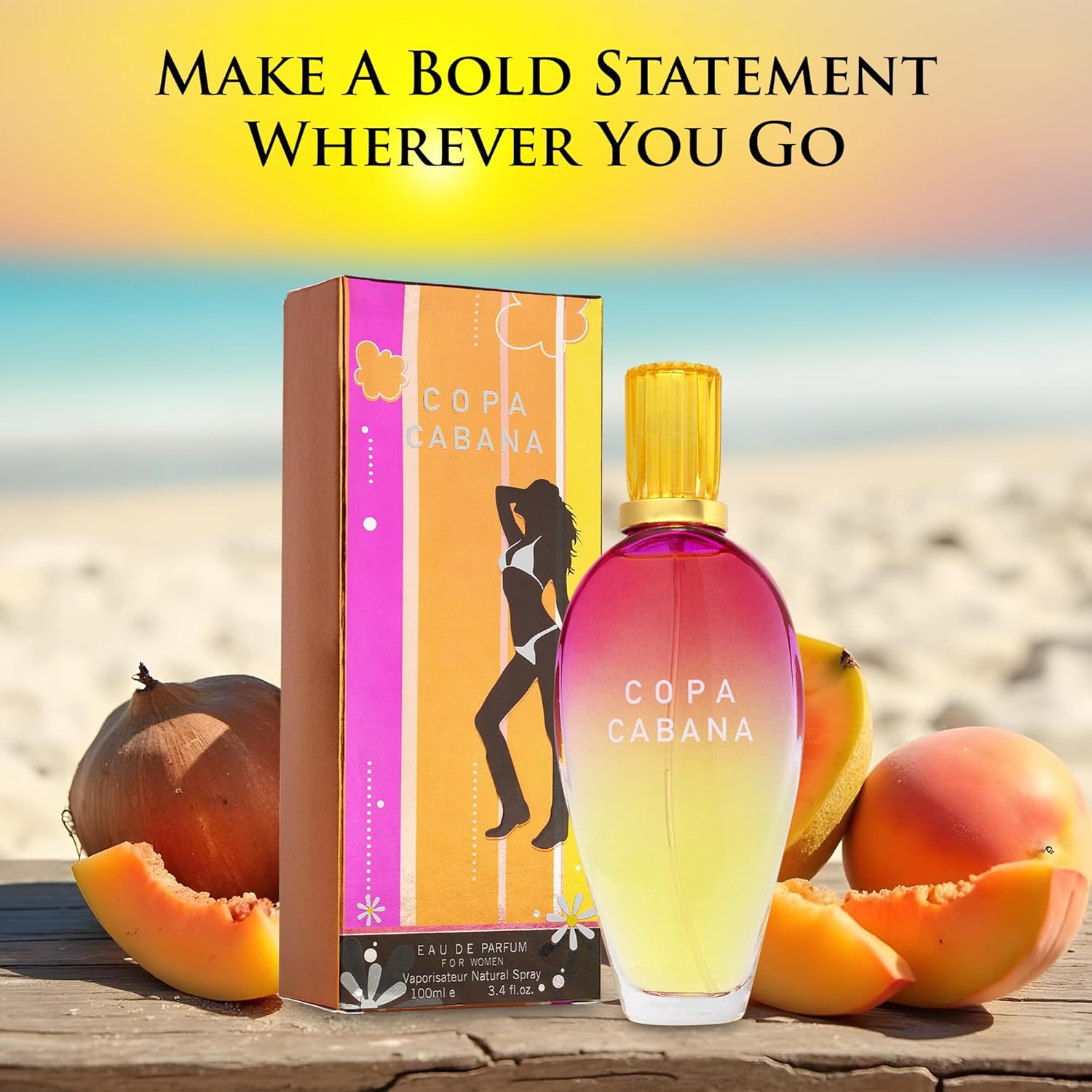 Copa Cabana for Women - Top Notes of Lemons, Orange & Jasmine petals - Base Scents of Amber - Fruity, Citrusy & Woody Accords - Natural & Free of Parabens - Elegant 100ml Bottle, Parfume For Women - Image 4