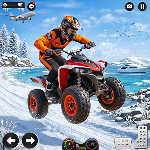 Futuristic Offroad Snow ATV Quad Bike Racing Stunt Simulator