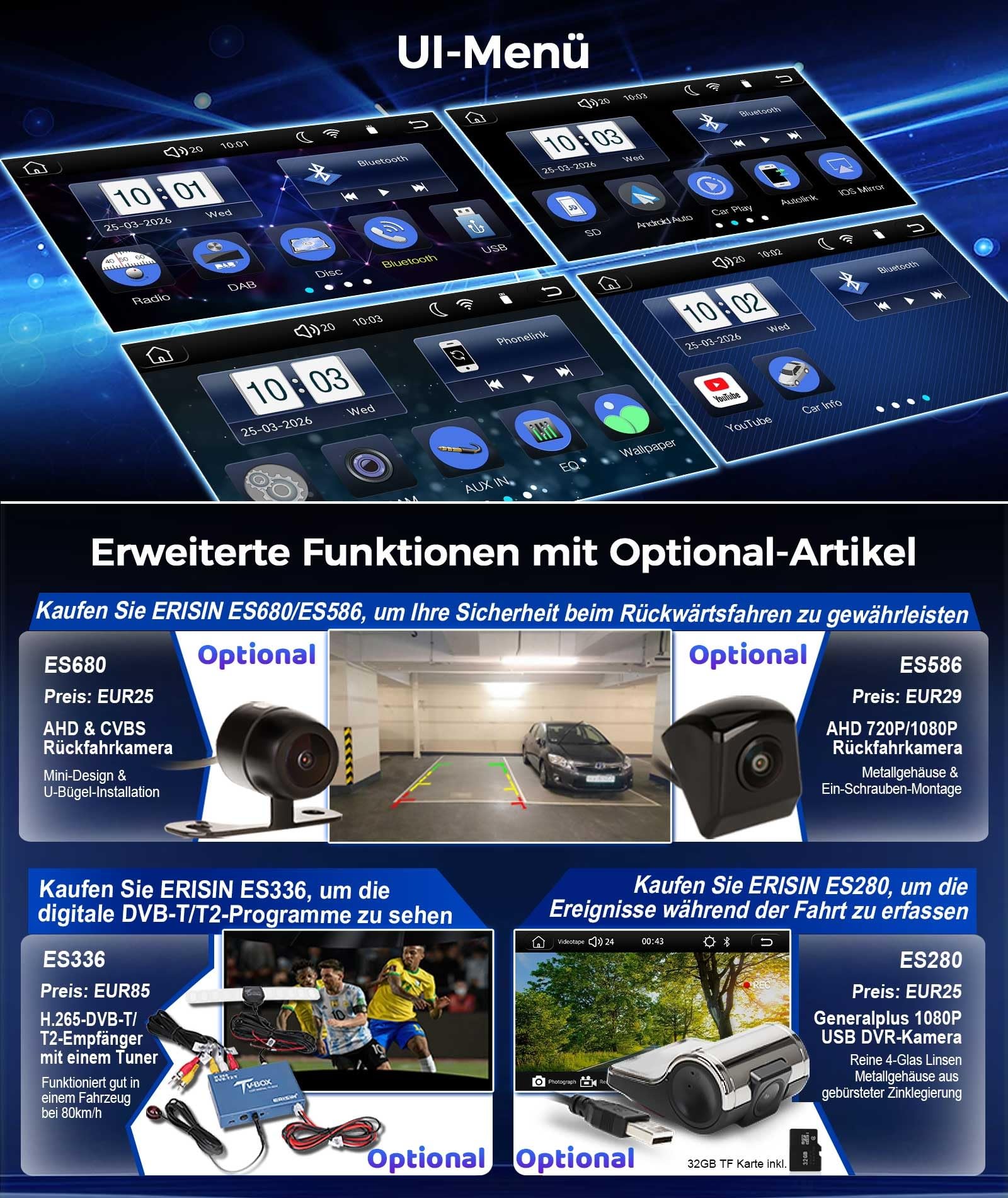 Doppel-Din Autoradio mit CD für VW Polo 6R Golf 5 6 T5 Caddy Passat B6 Touran Skoda Seat Tiguan, 7" 2 Din Bluetooth Radio mit Wireless CarPlay Android Auto Navi DAB+ Touch Screen Canbus Mirror Link