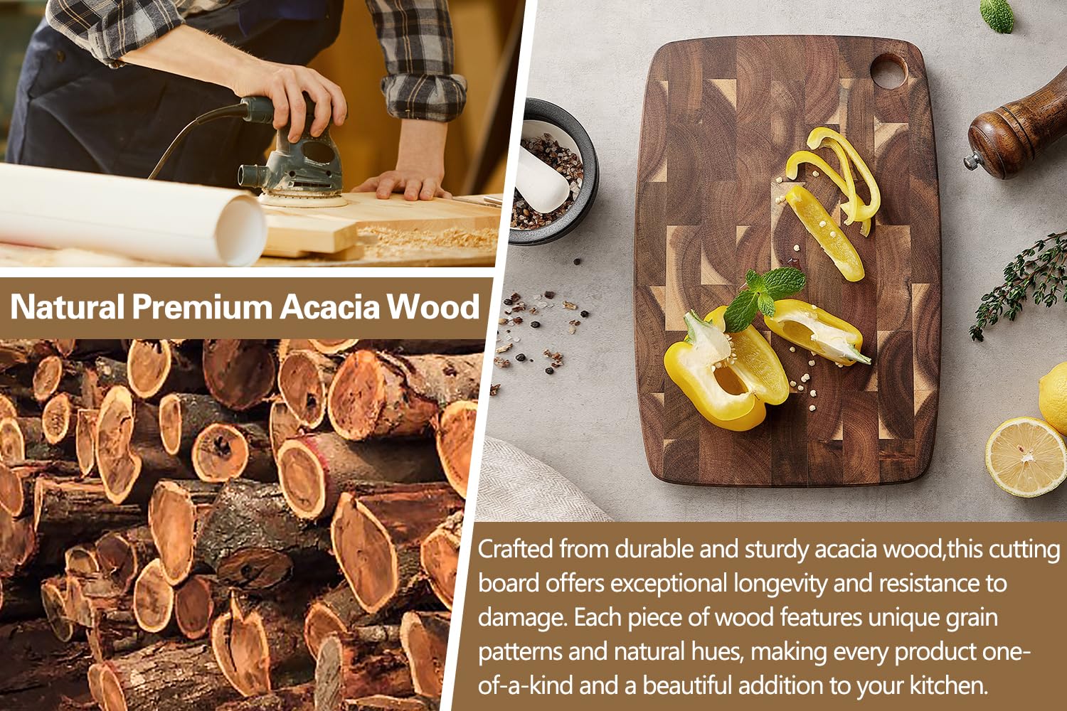 Grote Acacia Houten Snijplank Met Containers Voor Keuken Eenvoudige Charcuterie Board Houten Serveren Kaasplank Vlees Schotel Dessert Fruit Charcuterie Party Slagersblok Snijplank