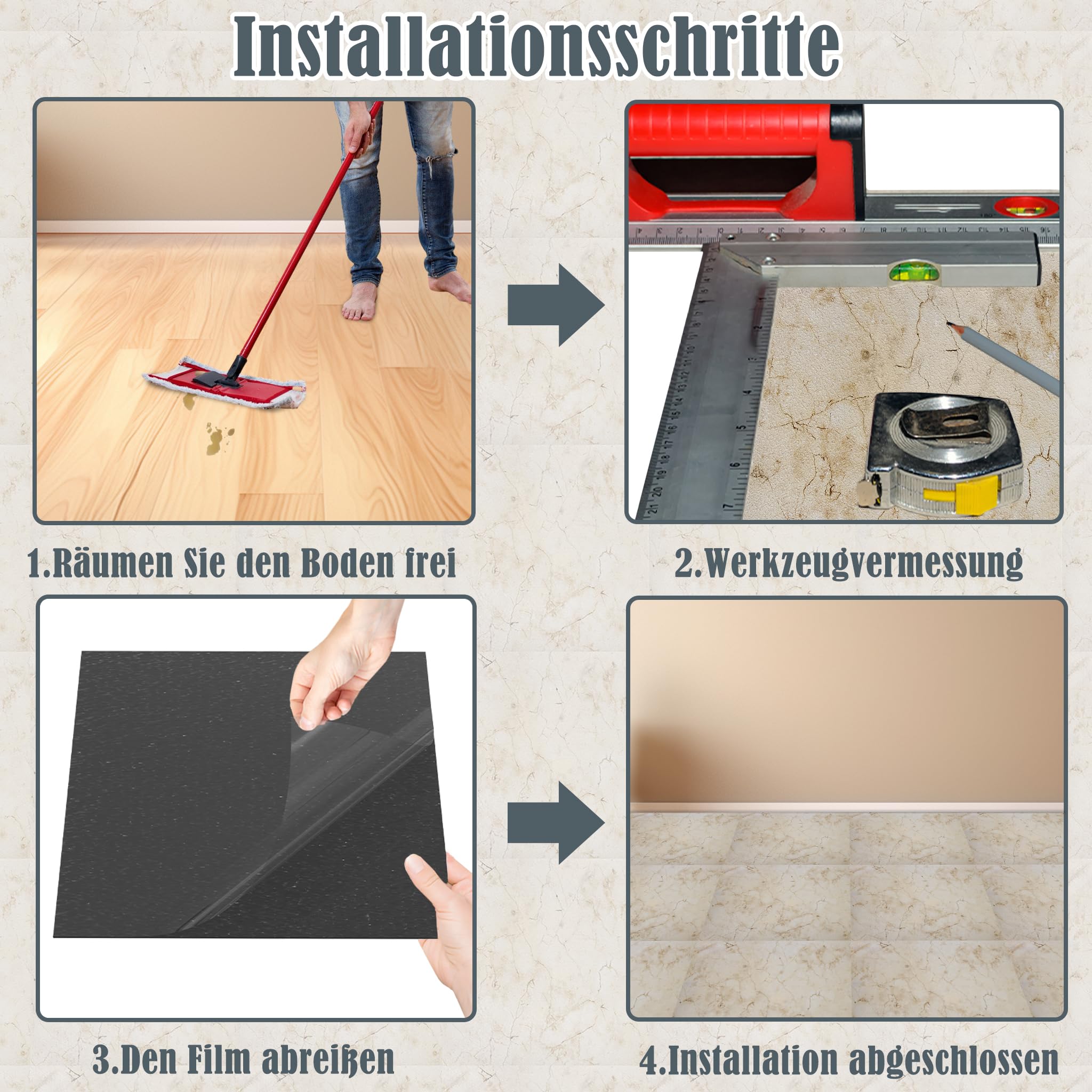 FIVMEN Pavimento in PVC 30x30 cm 27 pezzi, rivestimento in vinile autoadesivo, piastrelle adesive per pavimento, impermeabile, antiscivolo, piastrelle per pavimento per soggiorno, cucina, bagno (S11
