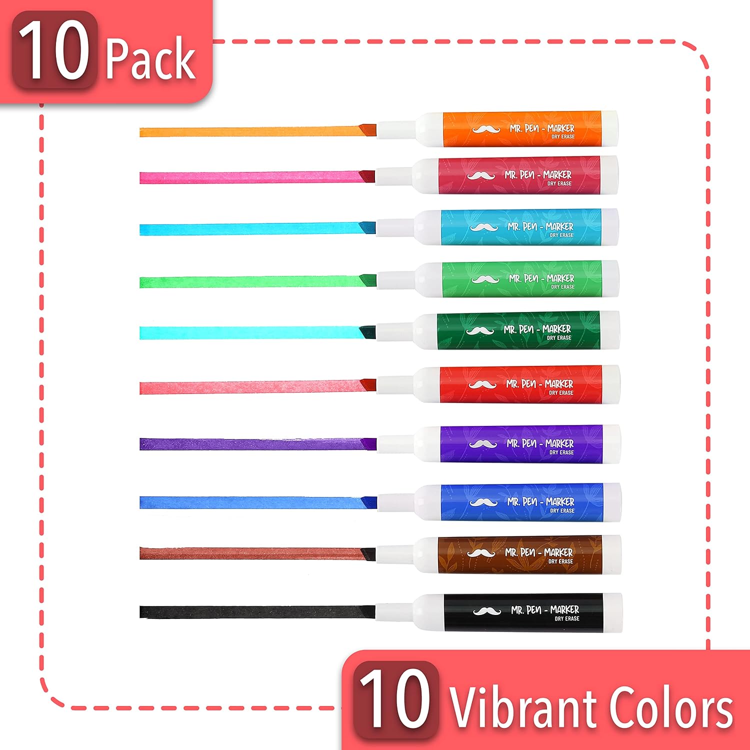 Mr. Pen- Dry Erase Markers, Low Odor Chisel Tip, 10 Pack, Assorted Colors, White Board Markers Dry Erase, Chisel Tip Markers, Whiteboard Markers, Dry Erase Pens, Dry Erase Markers Chisel Tip
