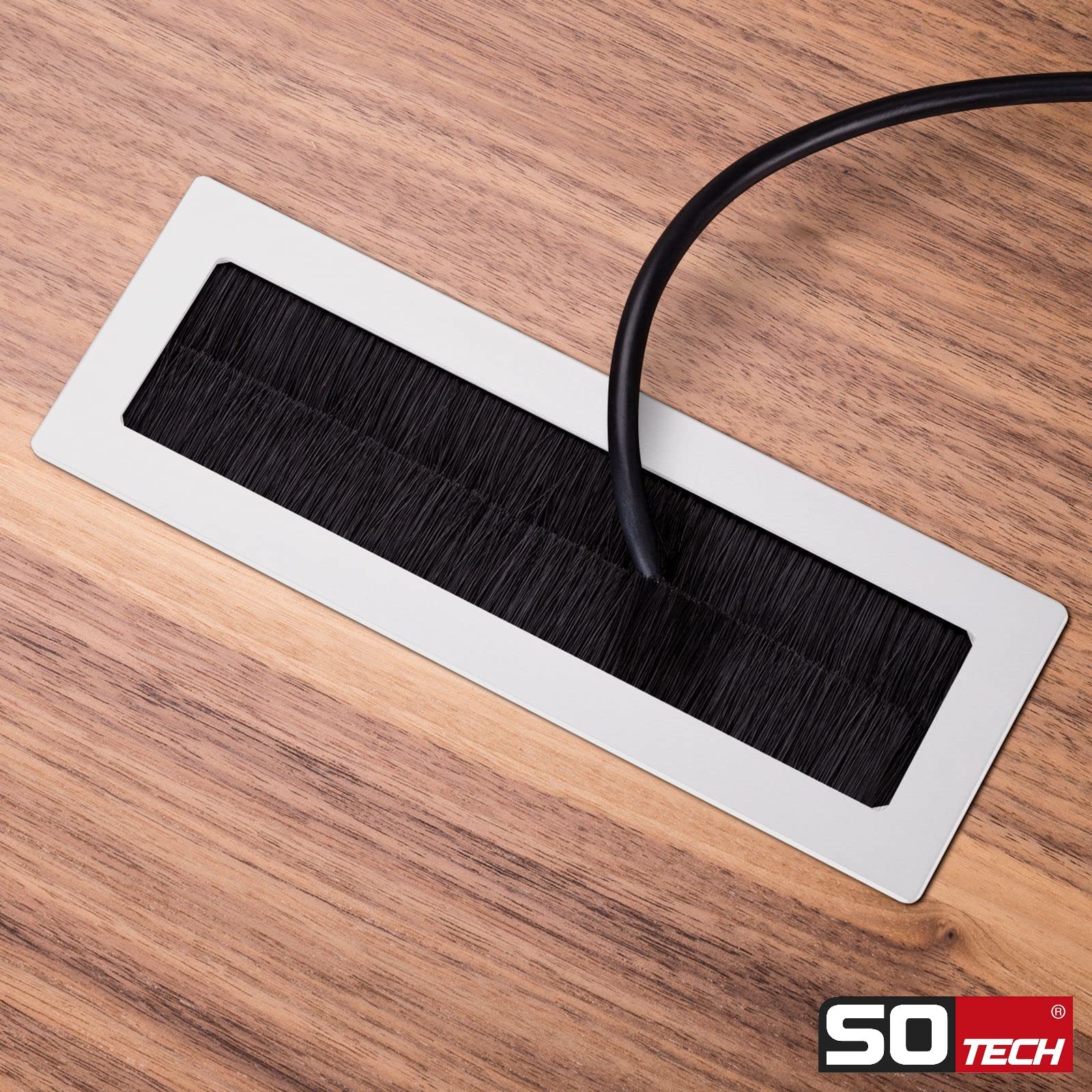 Passacavo Toledo In Alluminio Anodizzato Argento - 200x70 Mm Con Guarnizione A Spazzola - Foto 2