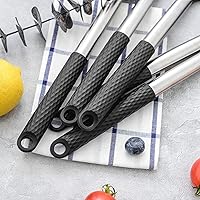 Vista 6 de Rorence Silicone Cooking Utensil Set: 12 Pieces Kitchen Utensils Non-Stick & Heat Resistance Silicon And Stainless Steel Handles - Black