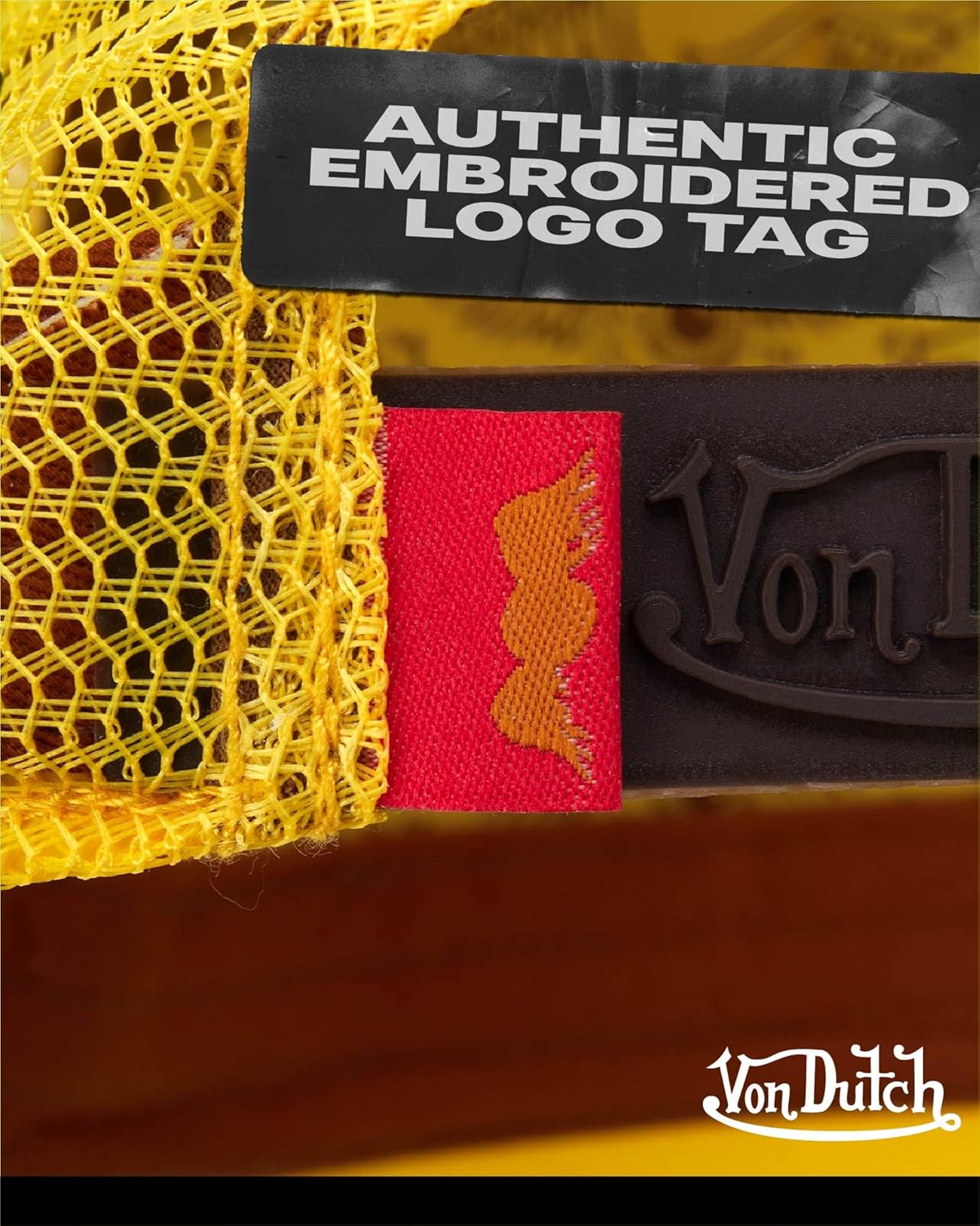 Von Dutch Monogram Trucker Cap - Retro Snapback Cap for Men and Women - Adjustable Snap Fit Panel, Mesh Rear, Curved Bill - Image 5