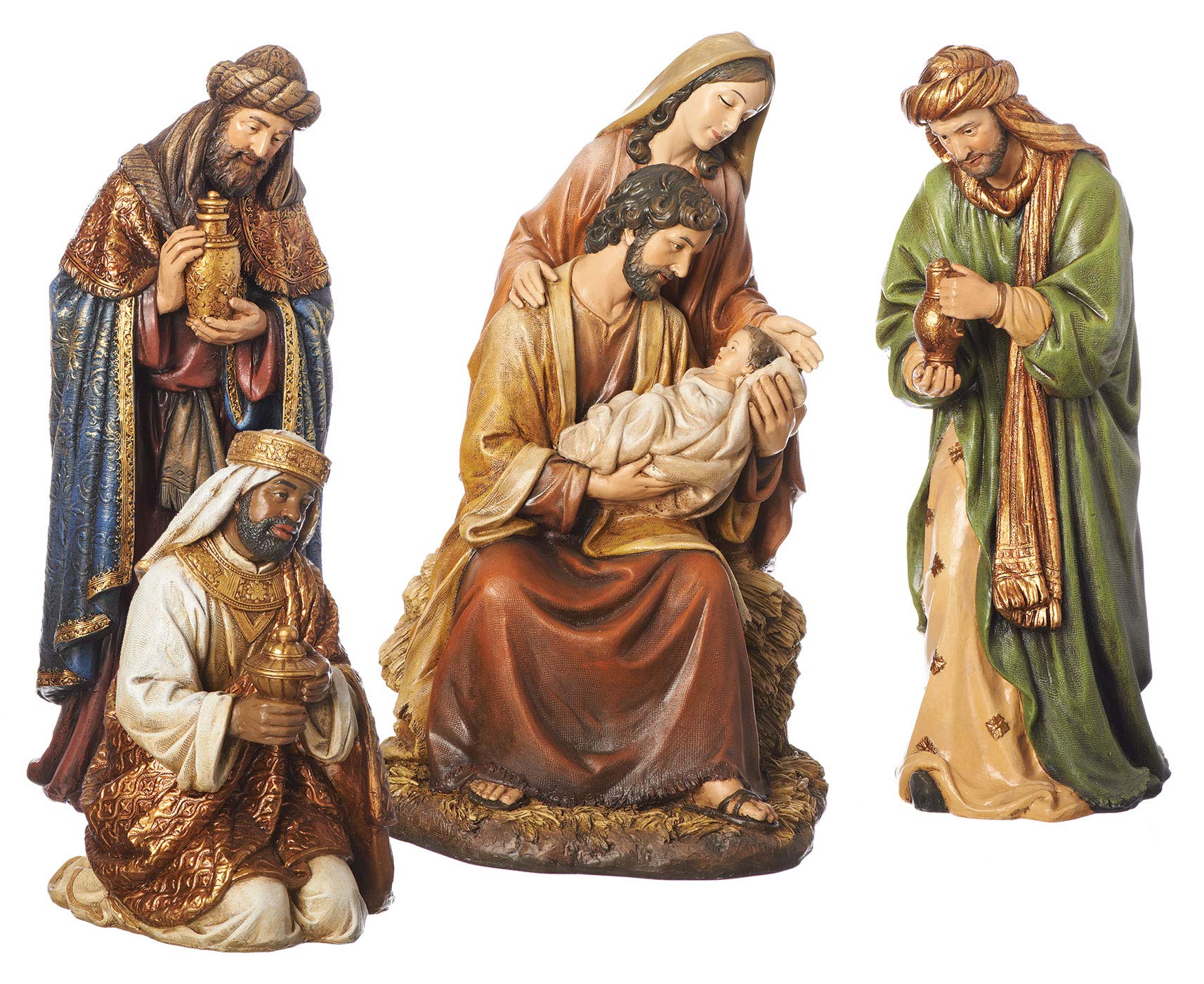Diverse, kid friendly peg doll nativity set, Holy Family, Mary, Joseph