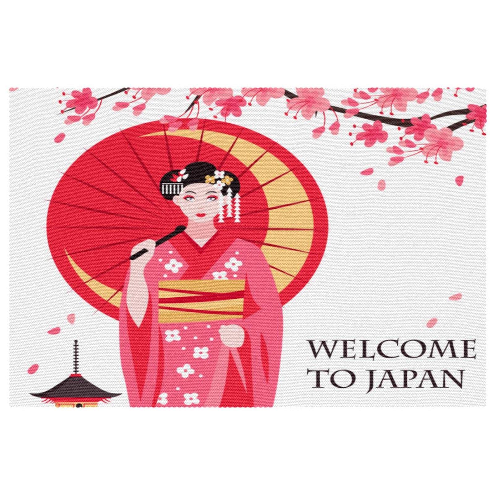 Set de table japonais rectangulaire grand format antidérapant pour table salle à manger