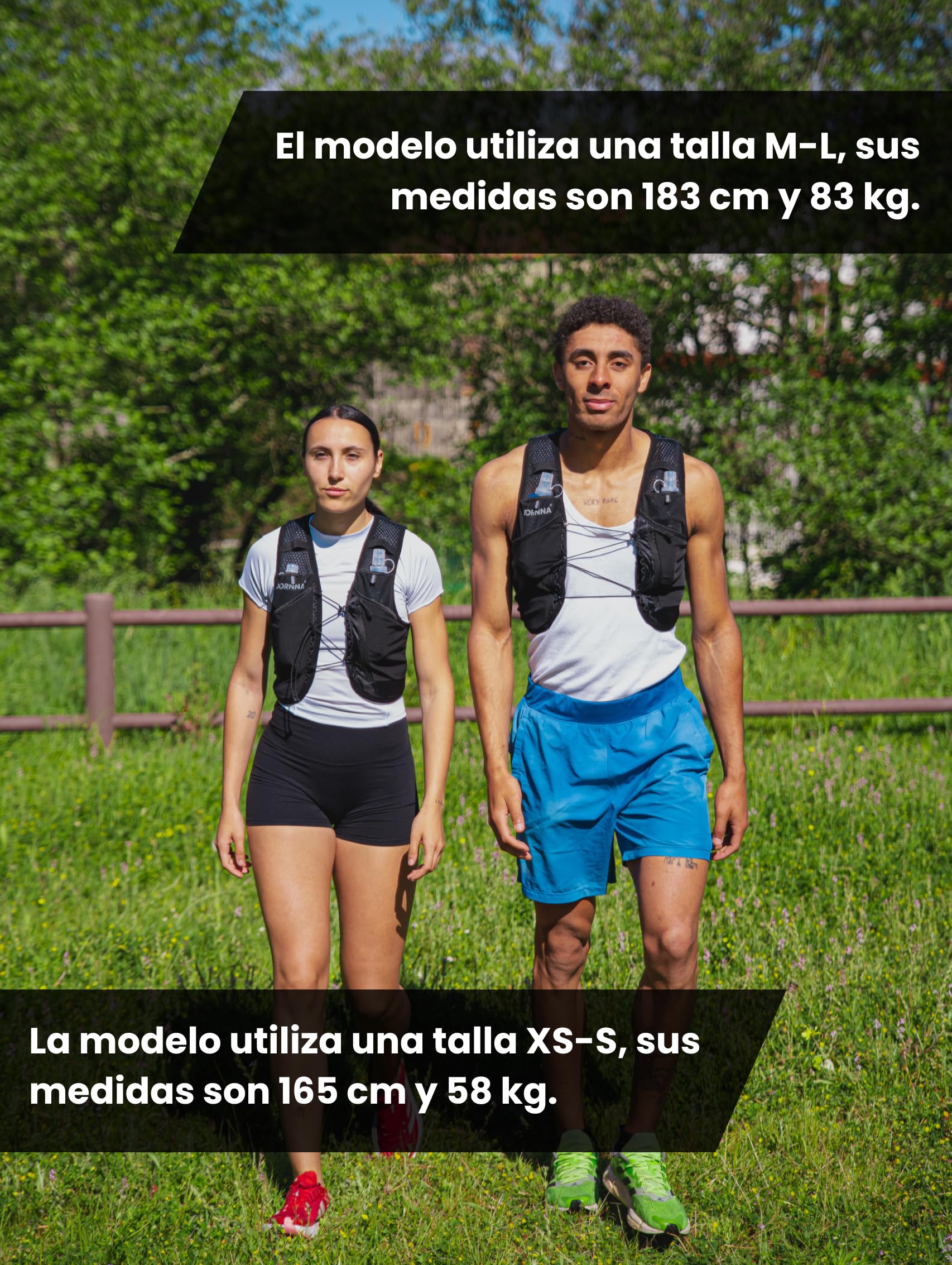 Light Edition V1 – Chaleco Hidratación Trail Running + 2 Soft Flask 500ml, Mochila de Correr para Hombre y Mujer, Bolsillo Trasero para Vejigas de hasta 2L.