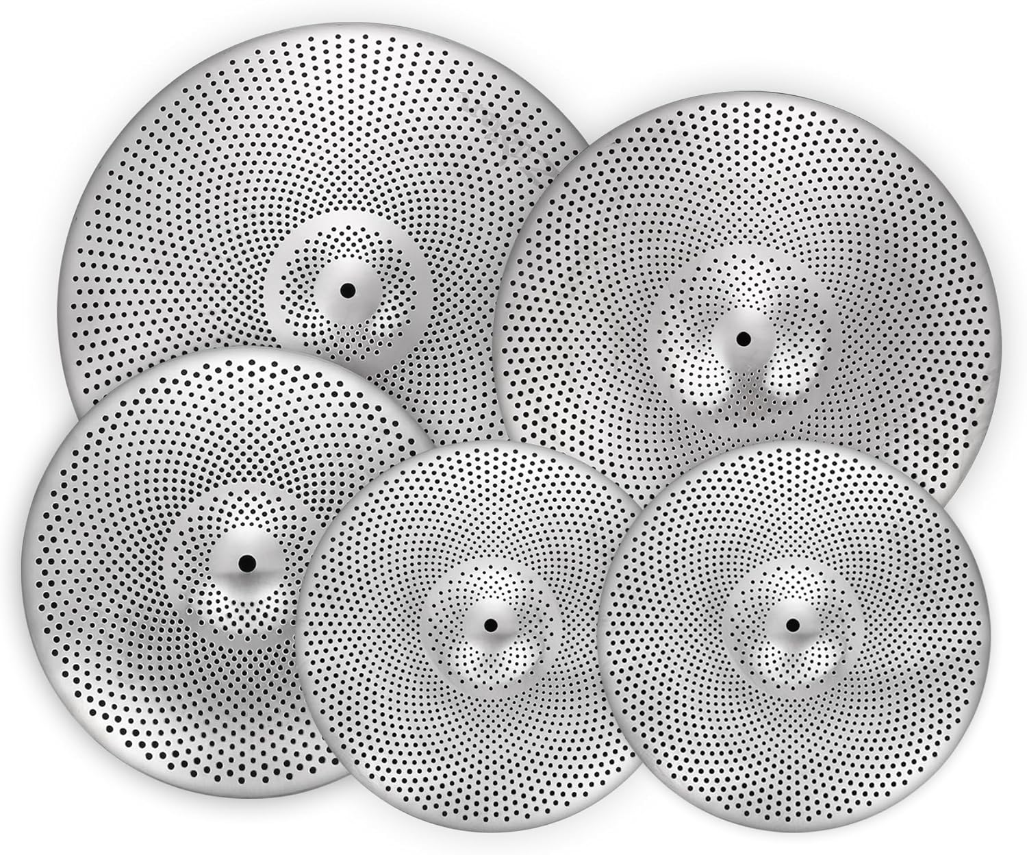 Low Volume Cymbal Pack Silver Mute Cymbal 14"/16"/18"/20" 5 Pieces Drum Cymbal Set