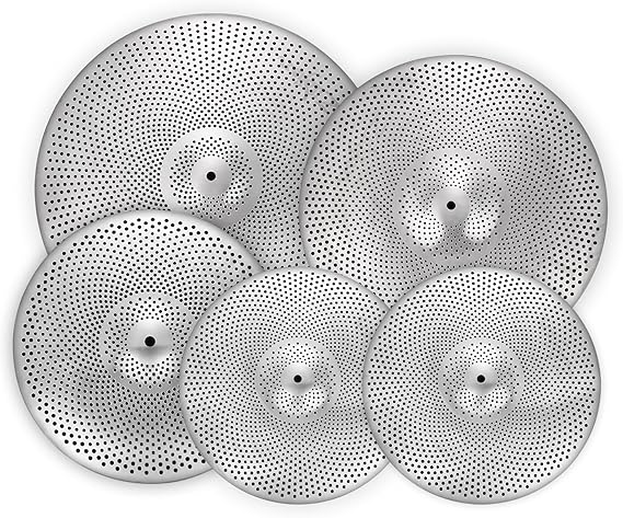 Low Volume Cymbal Pack Silver Mute Cymbal 14"/16"/18"/20" 5 Pieces Drum Cymbal Set
