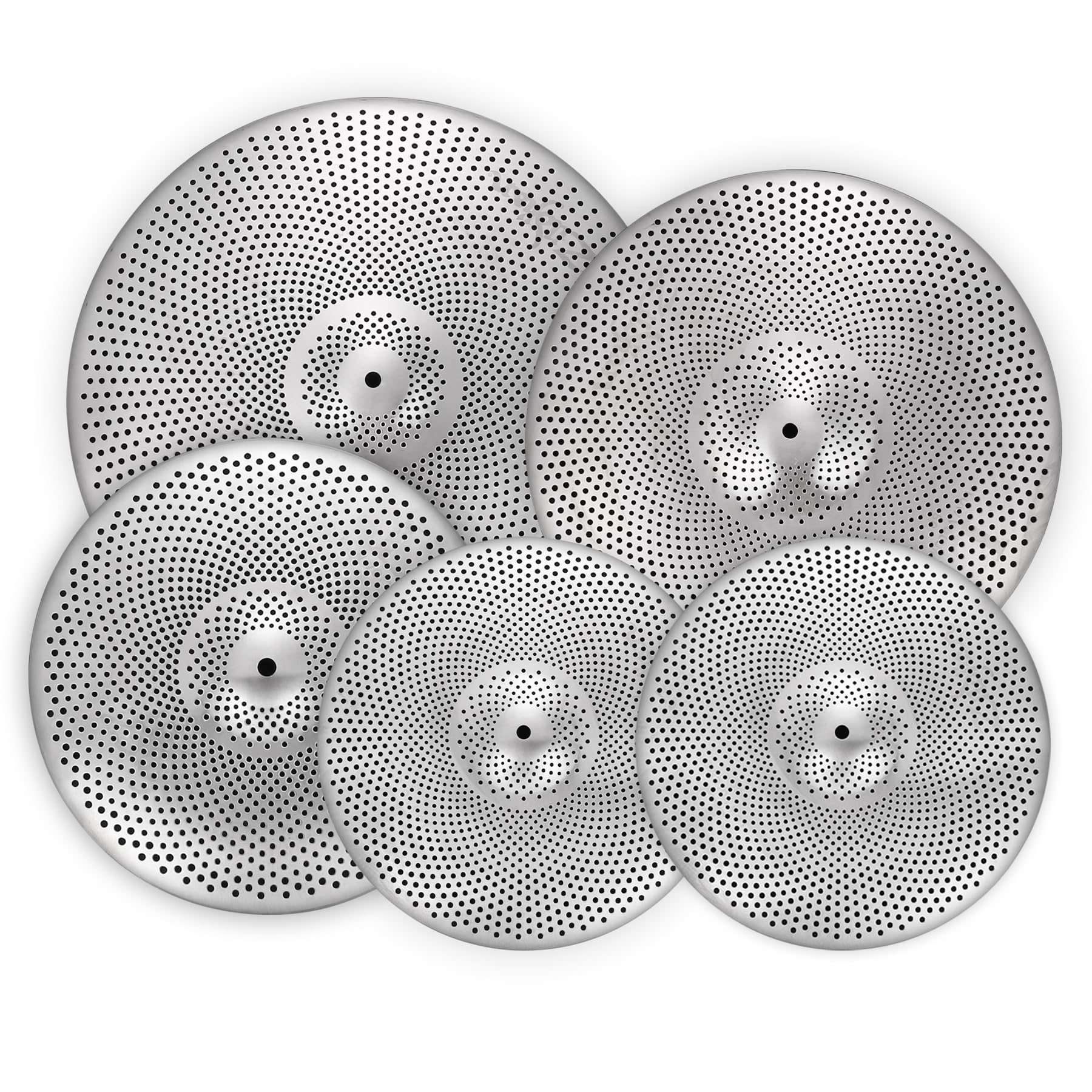 Low Volume Cymbal Pack Silver Mute Cymbal 14"/16"/18"/20" 5 Pieces Drum Cymbal Set