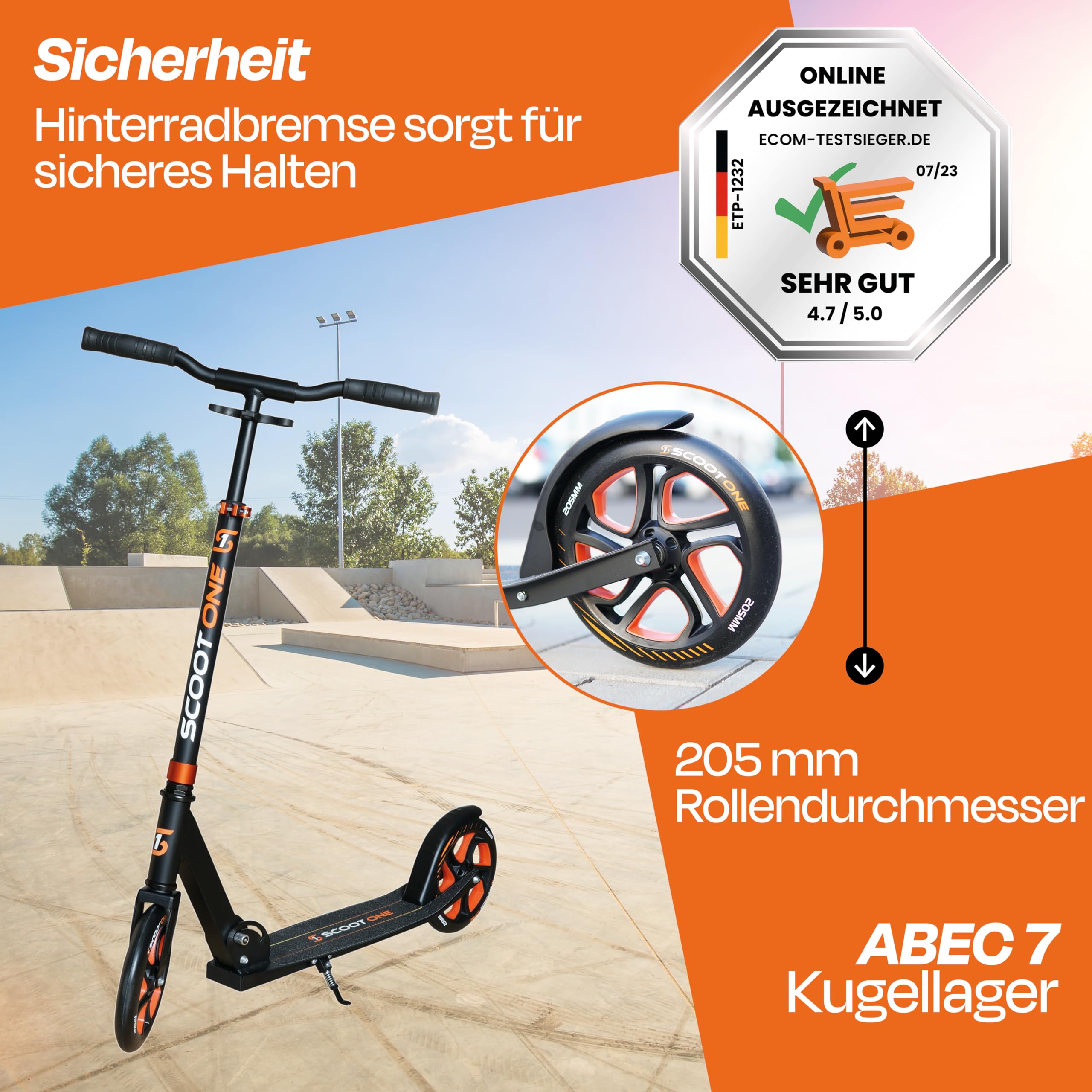 Aluminium Scooter S 1 / S 2 – höhenverstellbarer Aluminiumroller Scooter Roller ABEC 7