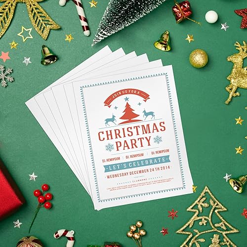 Miniatura 6 de CreGear 25 hojas de cartulina blanca brillante de 8.5 x 11 pulgadas, cartulina gruesa de 92 libras8.82 ozm, papel metálico para hacer tarjetas de