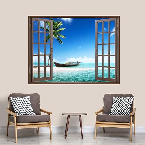 Miniatura 15 de IDEA4WALL Adhesivo mural removible para pared, cielo azul, vibrante, verano, montaña, valle, naturaleza, desierto, arte moderno, paisaje, colorido