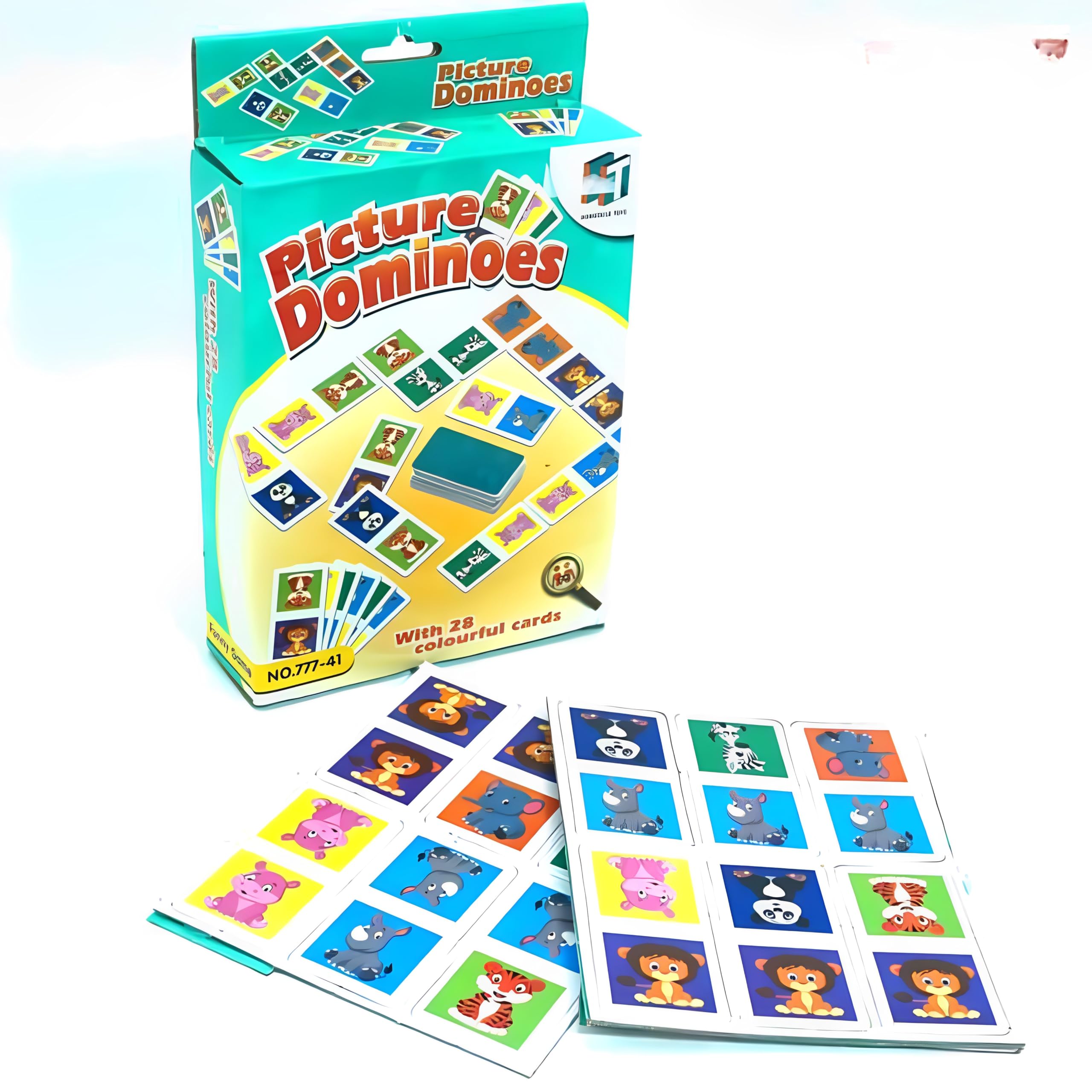 TOYS STORM Dominoes Pictures Matching Game, Picture Dominoes Classic Matching Animals Card Kids Toys Family Game