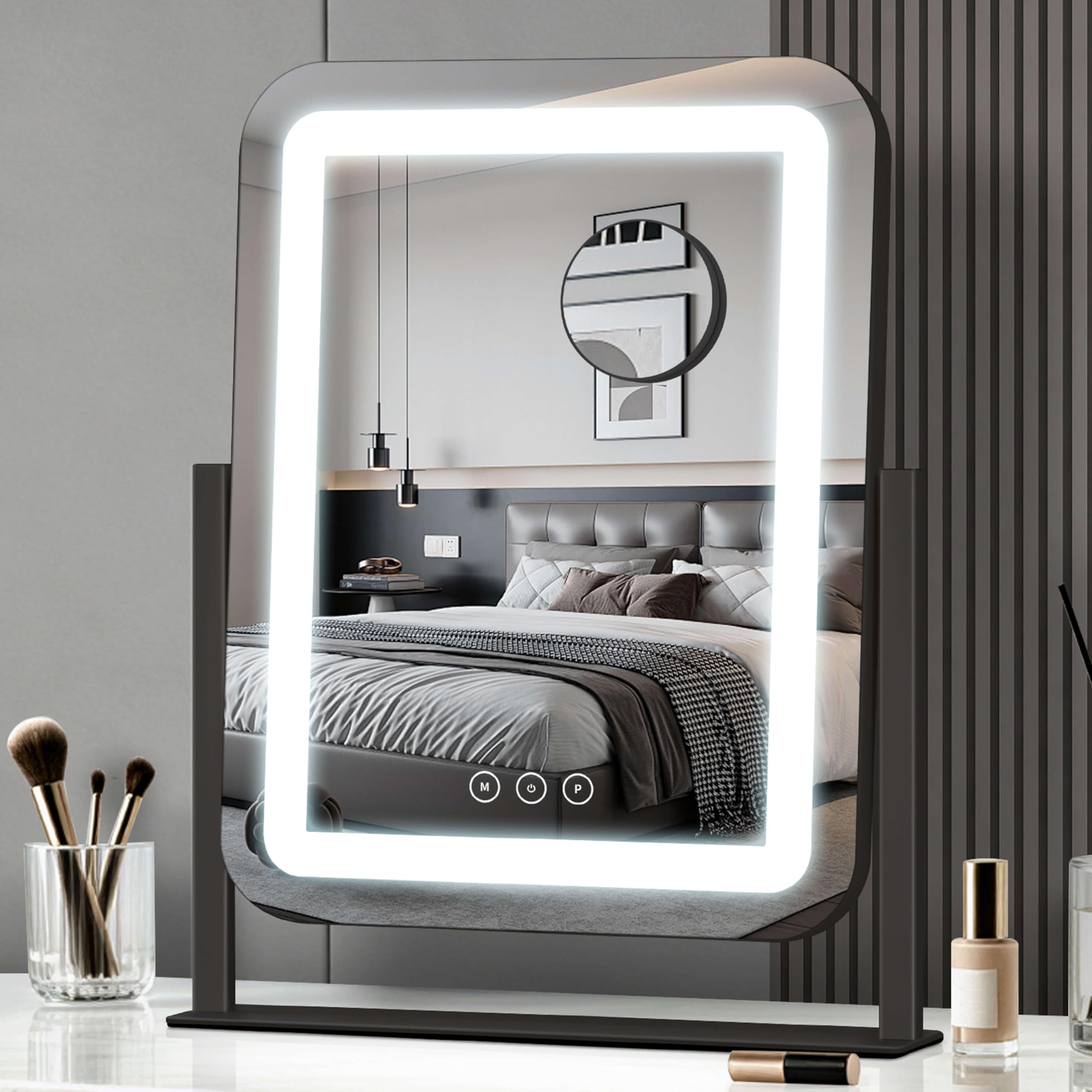 Miroir de courtoisie avec lumières tactiles et intensité variable