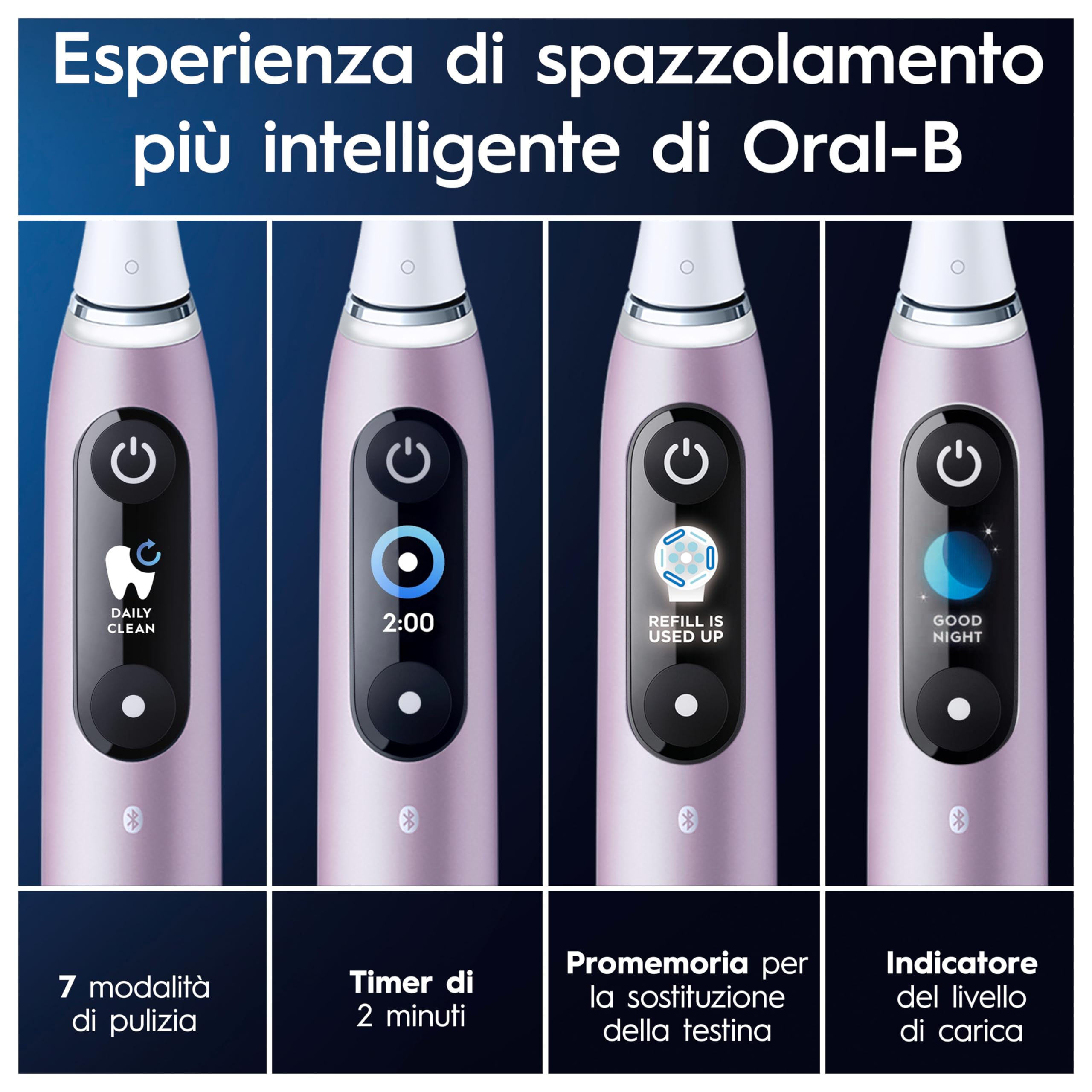 Oral-B Spazzolino Elettrico Ricaricabile iO9 Rosa Edizione Speciale, 1 Testina, 1 Astuccio Magnetico, 1 Custodia Da Viaggio Ricaricabile, 1 Spazzolino