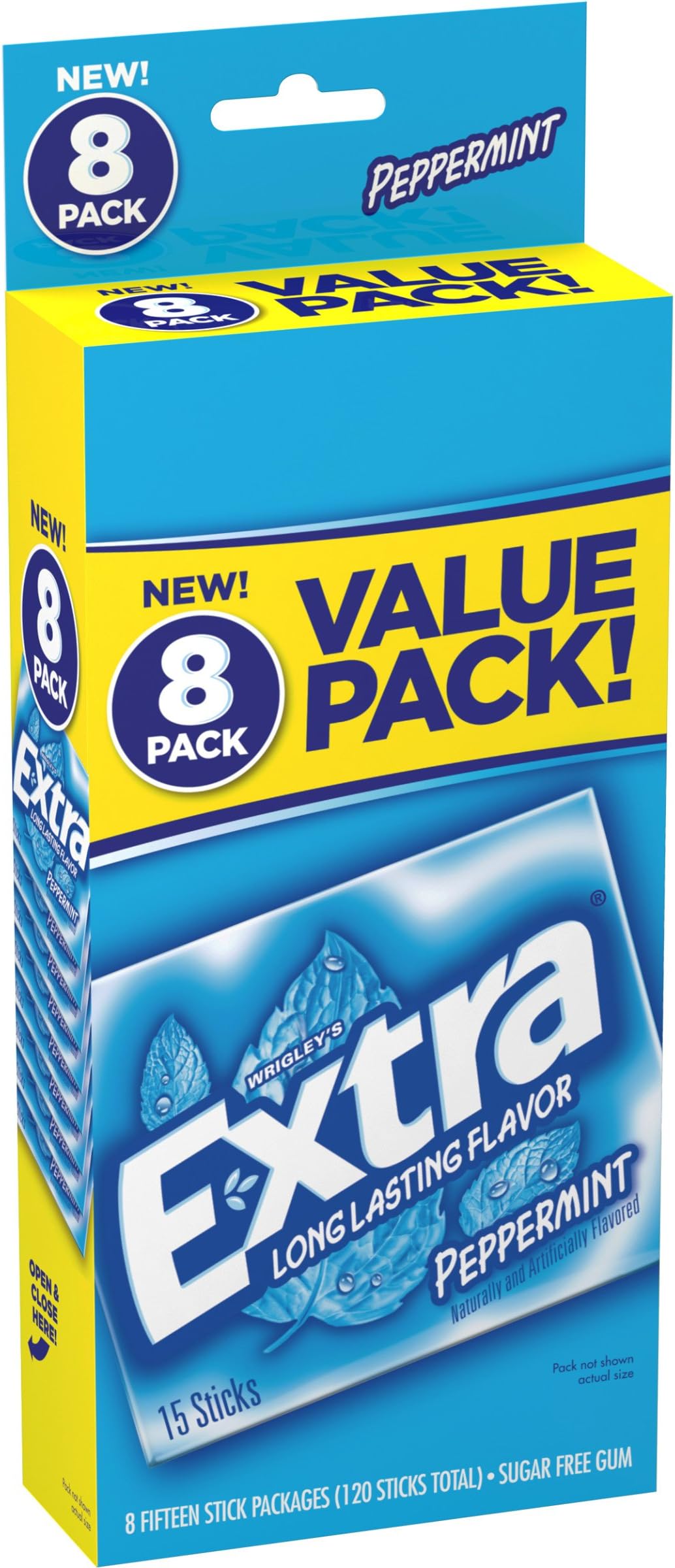 Extra Peppermint Sugarfree Gum, value pack , 8 Count