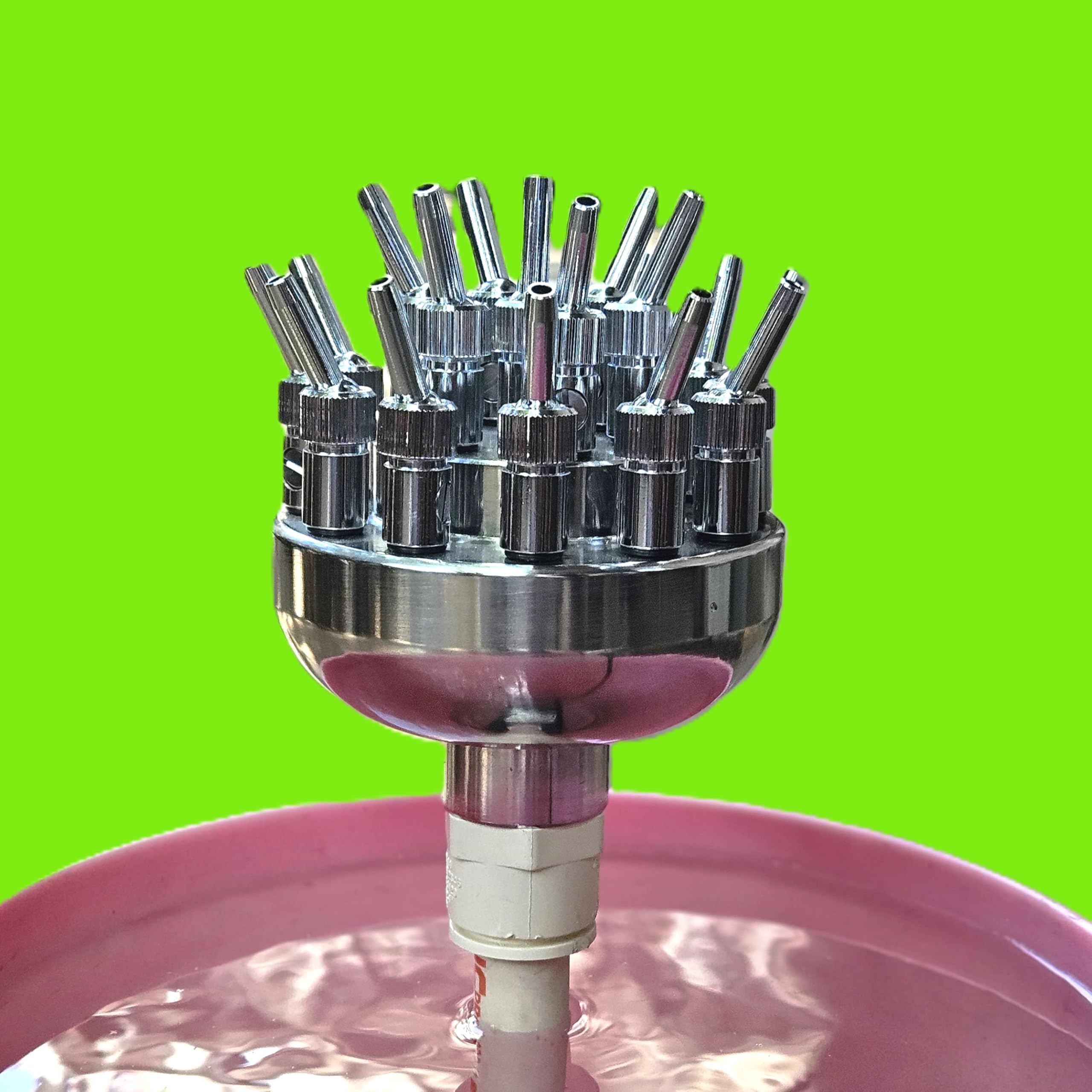 ANMSALES 1'' Stainless Steel 3 Stage Brass Shower with 19 Adjustable Nozzles for Fountain Garden Pond Etc. 3 Tier Adjustable Water Fountain Nozzle.-picture-19