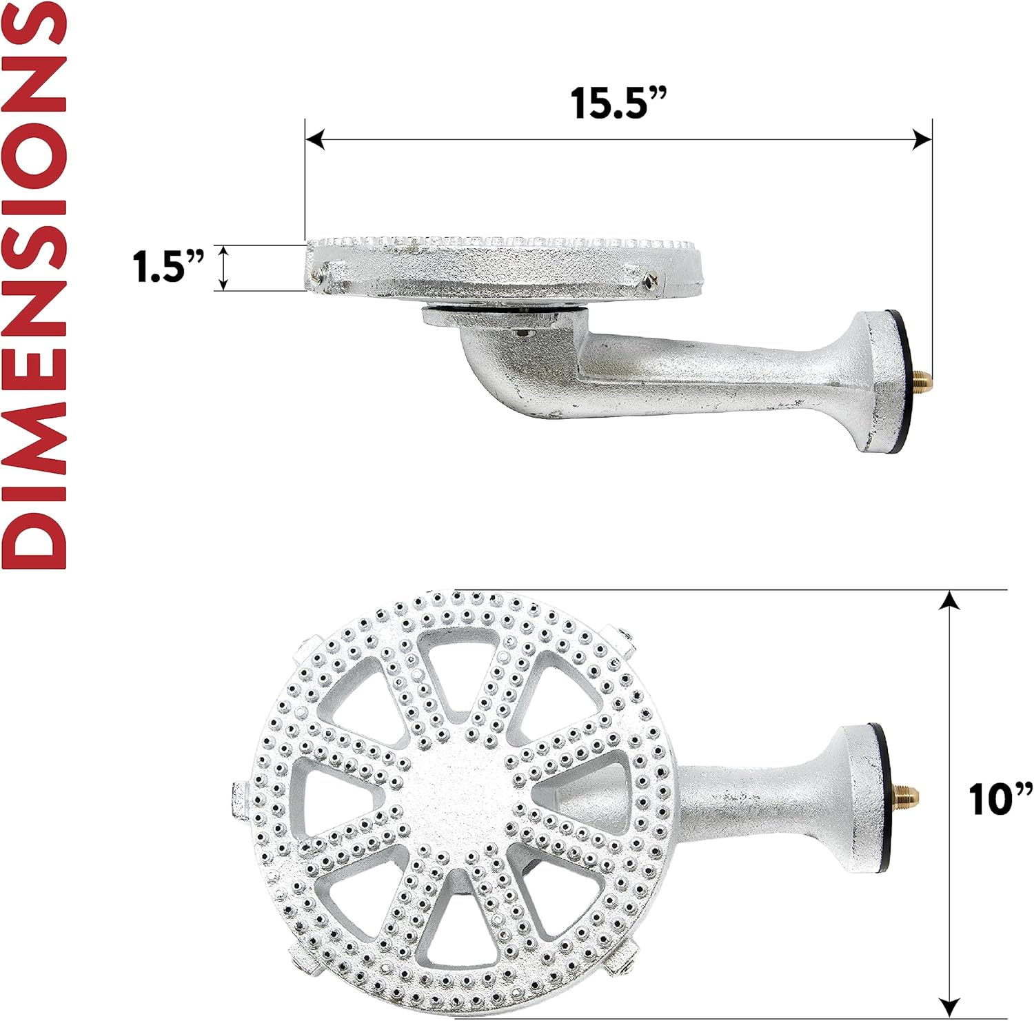 gas one 50270 Gas One Banjo High Pressure 10 in Heavy Duty Burner Head with Brass Fitting Orifice up to 200,000 BTU